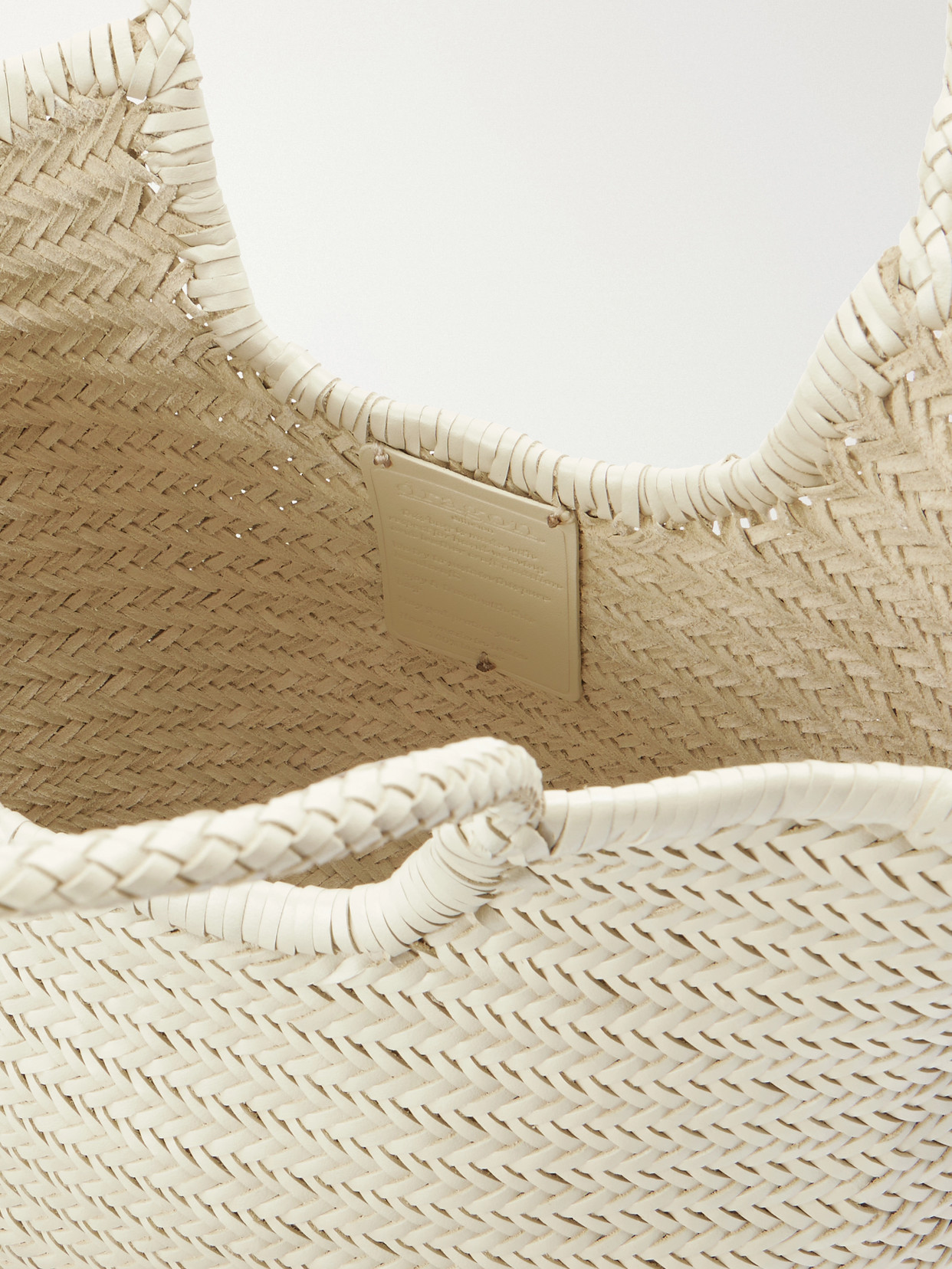 Ns Diagonal Triple Jump Woven Leather Tote