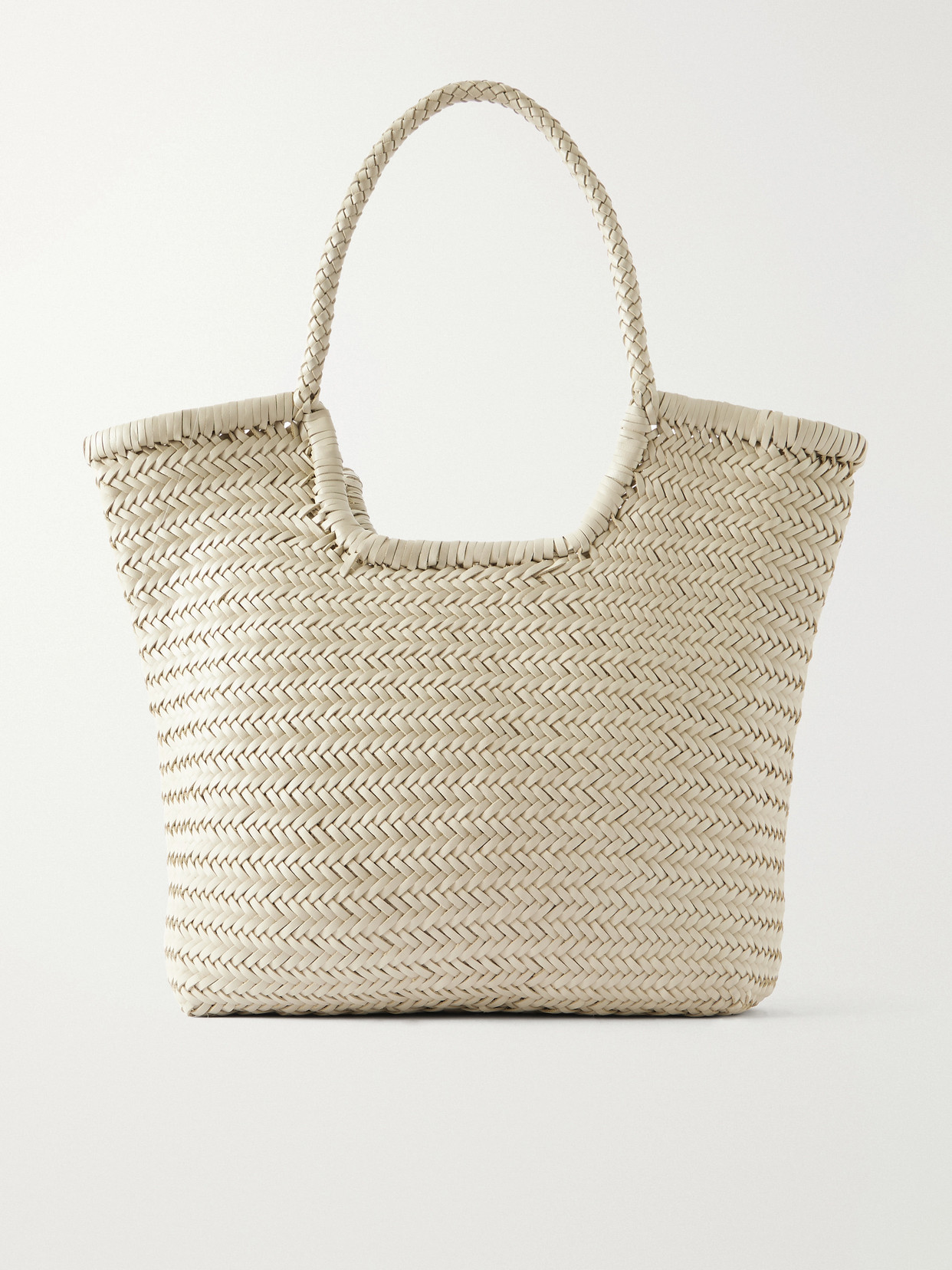 Dragon Diffusion Ns Diagonal Triple Jump Woven Leather Tote In Neutral