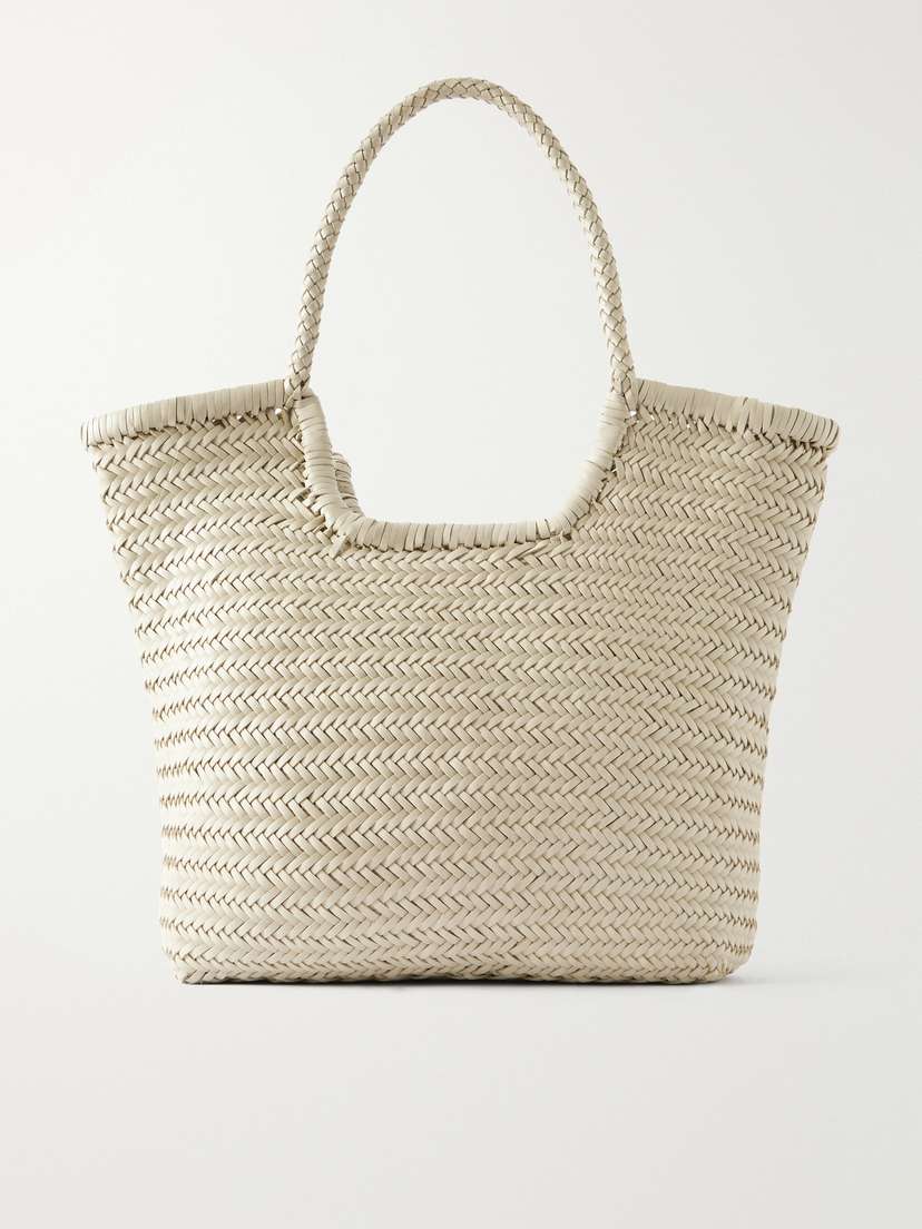 Dragon Diffusion Ns Diagonal Triple Jump Woven Leather Tote