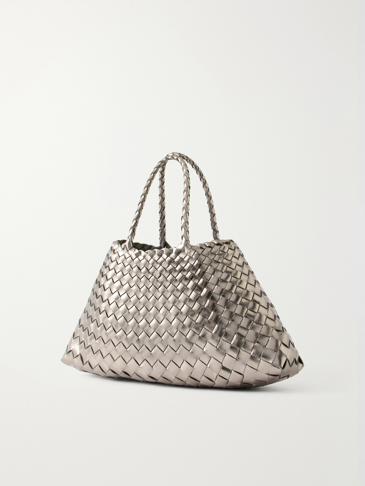Sante Croce Small Woven Leather Tote