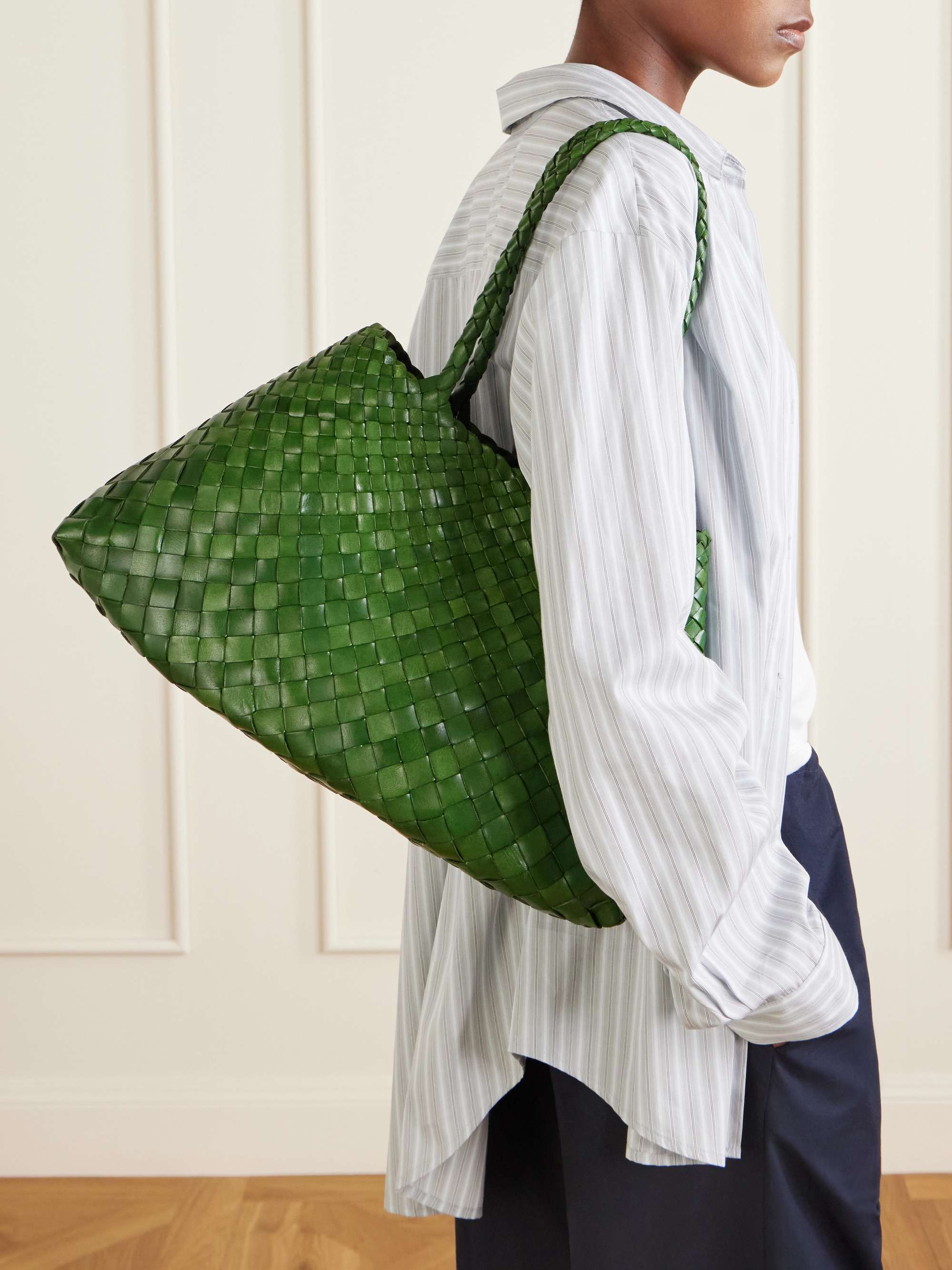 DRAGON DIFFUSION Santa Croce Big woven leather tote