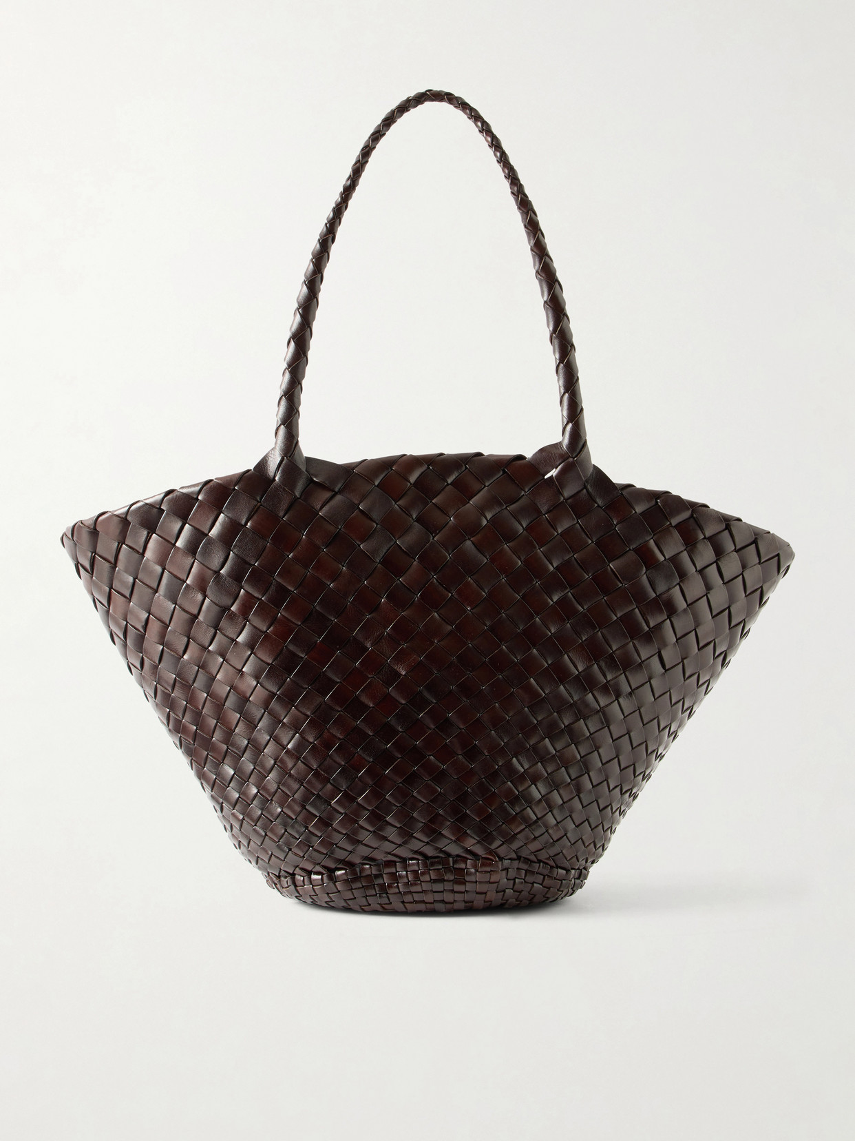 Dragon Diffusion Egola Woven Leather Tote In Brown