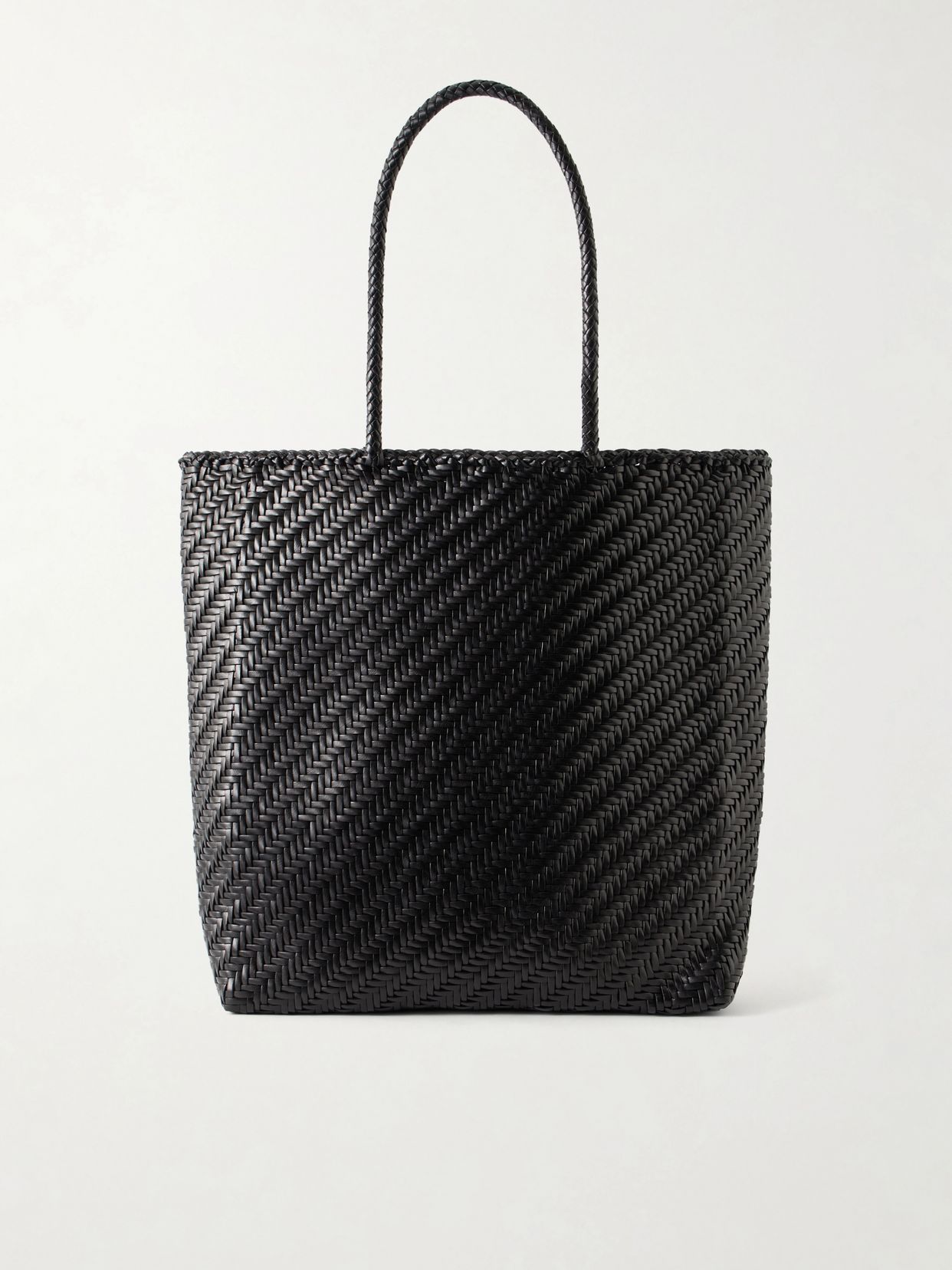 Big woven leather tote bag