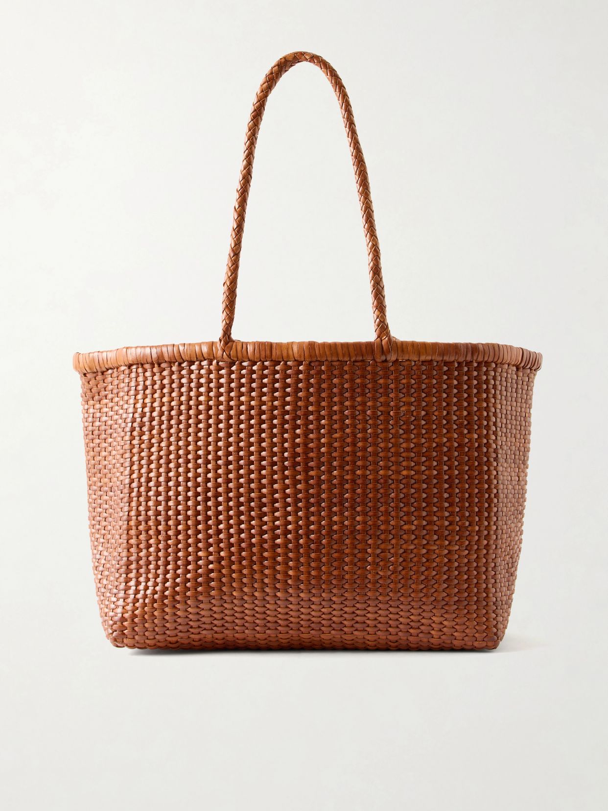 B Weave leather tote