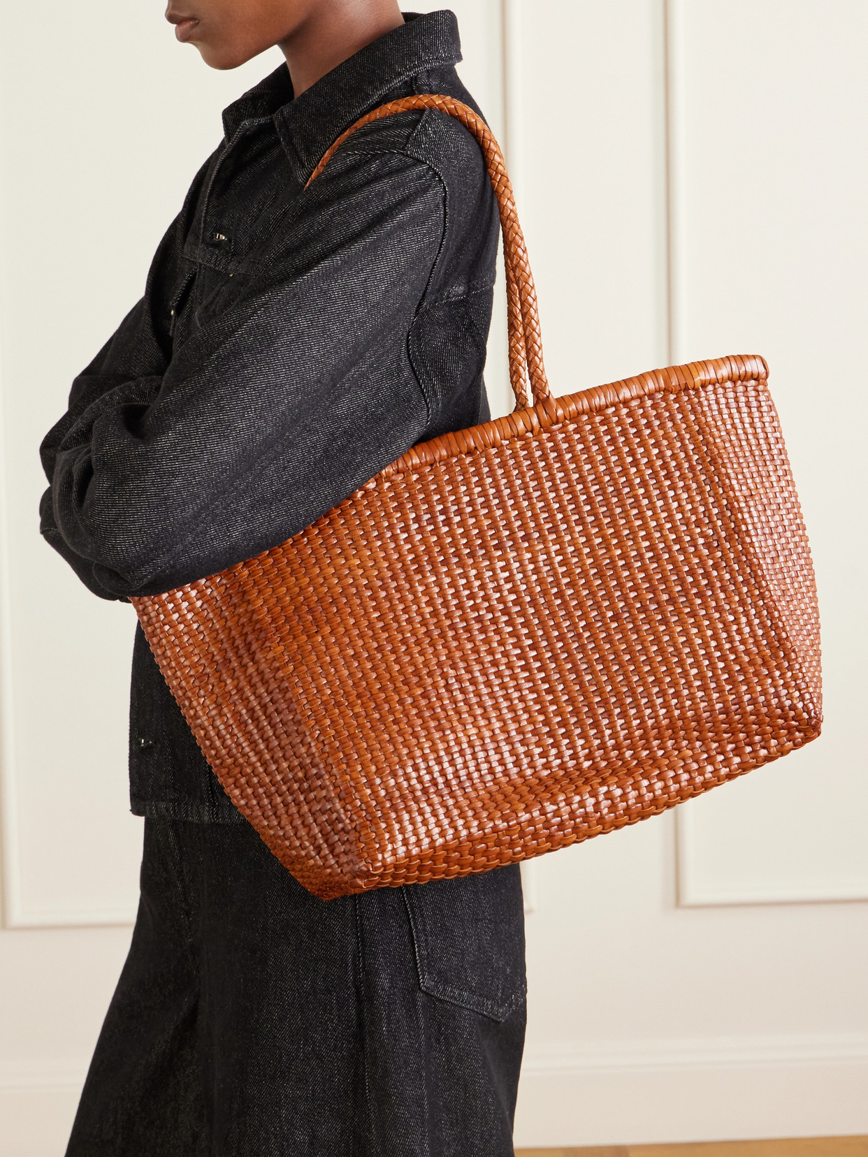 B Weave Leather Tote