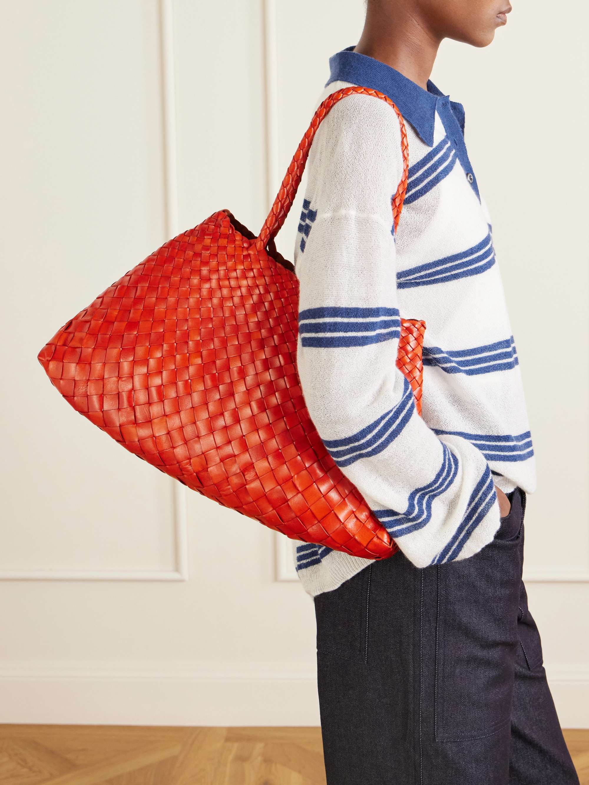 DRAGON DIFFUSION Santa Croce Big woven leather tote