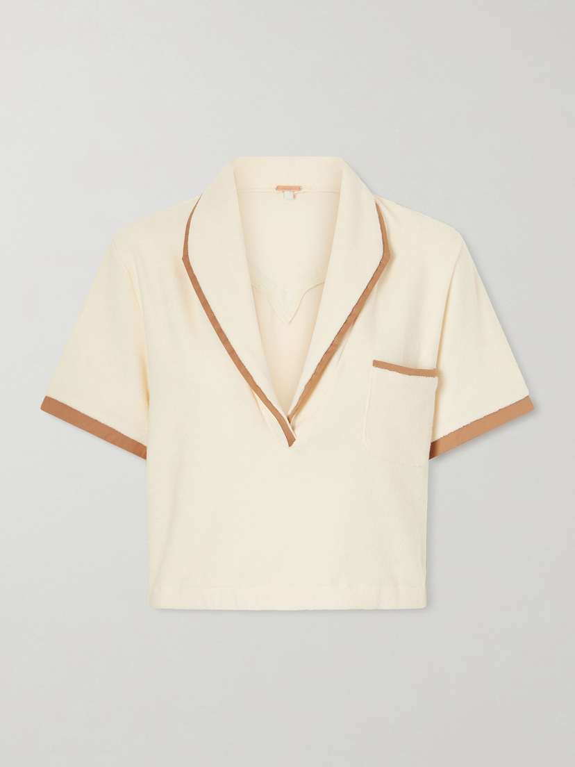 Johanna Ortiz Terry Cropped Cotton-blend Terry Top
