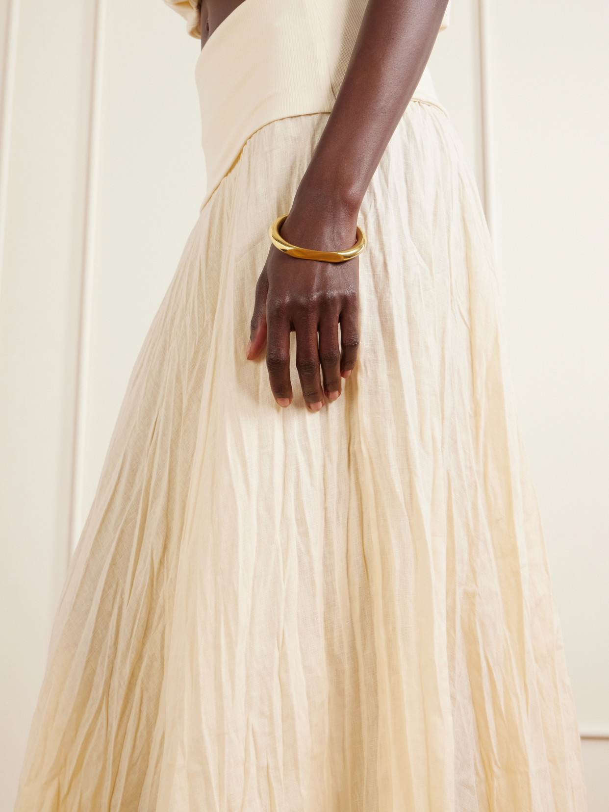 Light And Sound Linen-Blend Jersey Maxi