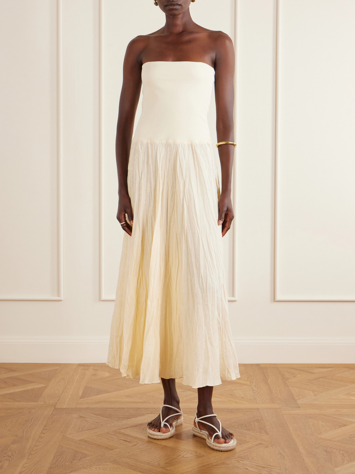 Light And Sound Linen-Blend Jersey Maxi
