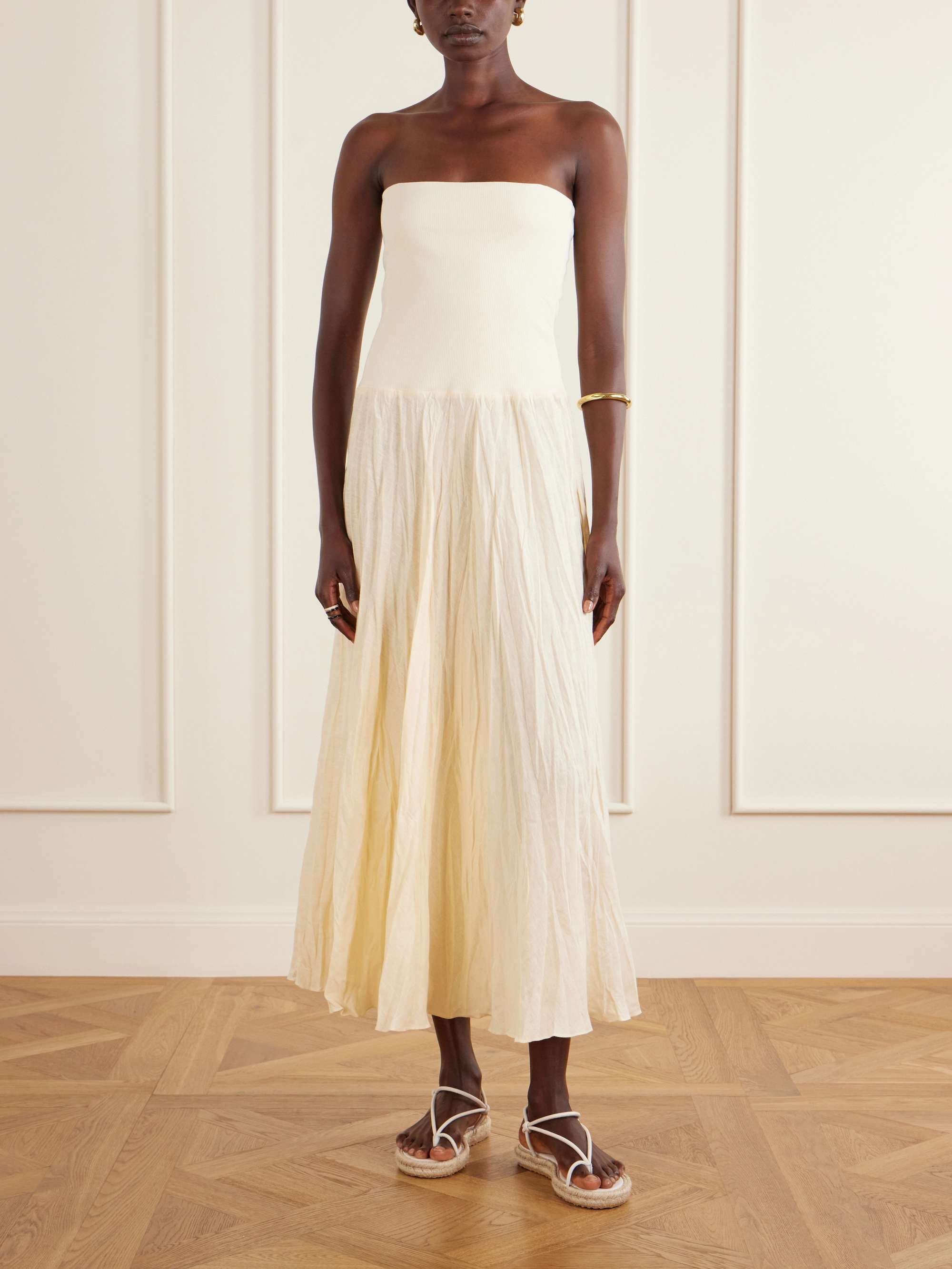 JOHANNA ORTIZ Light and Sound linen-blend jersey maxi skirt | NET