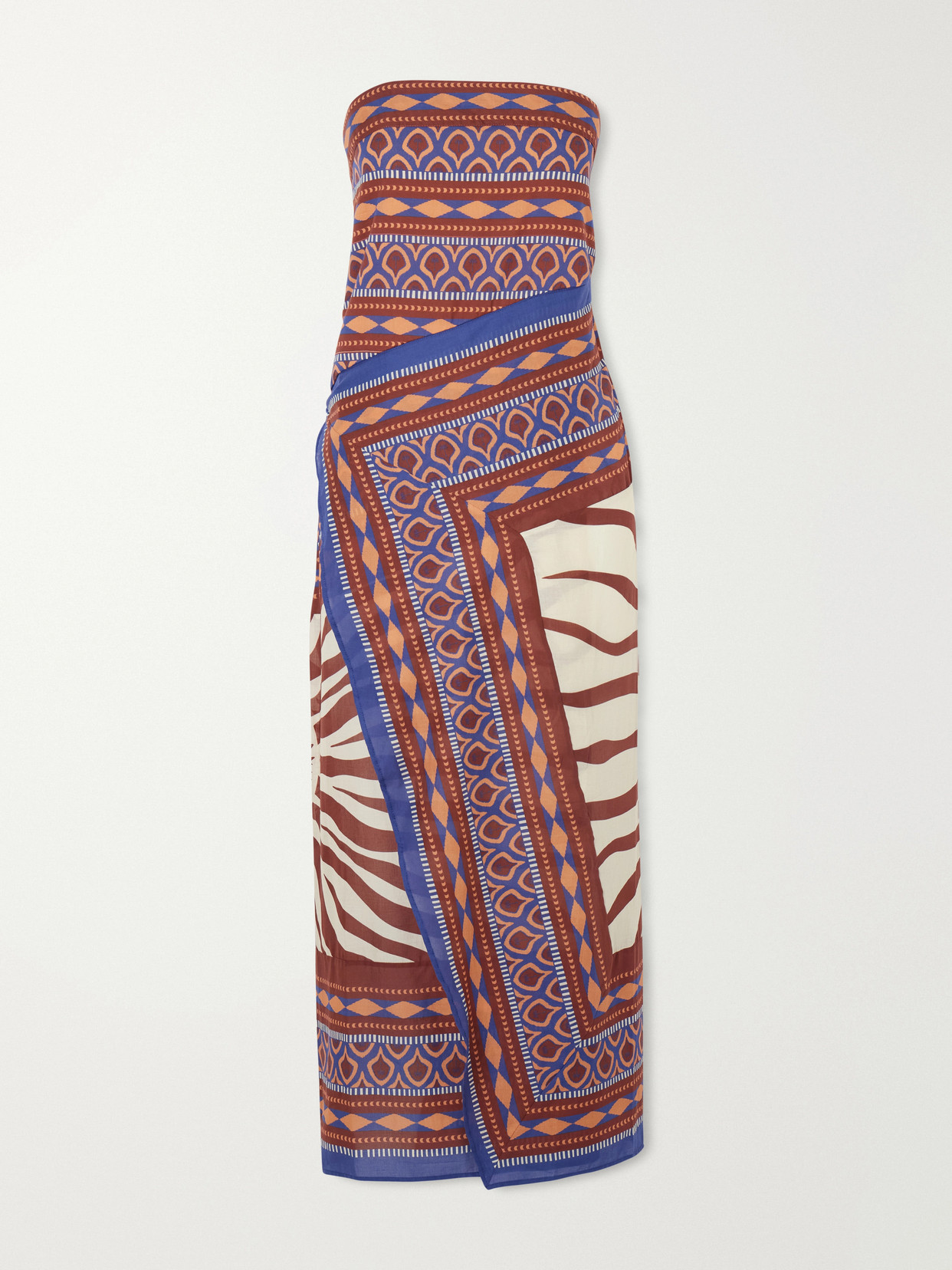 Johanna Ortiz Paraiso Agreste Printed Cotton-voile Maxi Dress In Brown