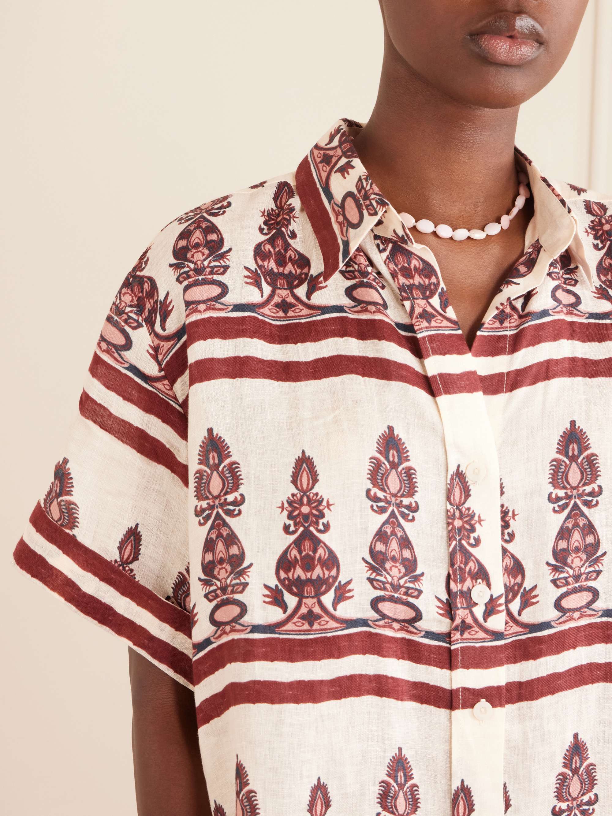 JOHANNA ORTIZ Printed linen shirt | NET-A-PORTER