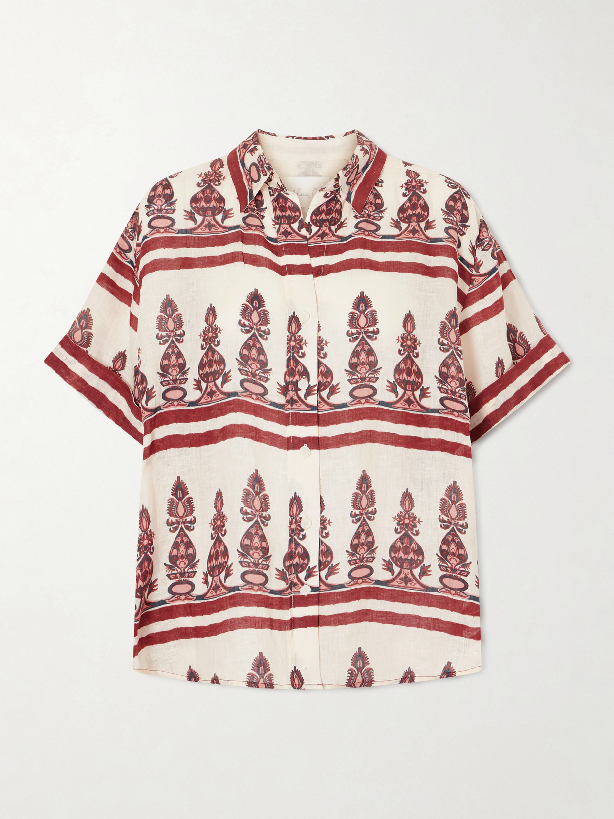 Johanna Ortiz Printed Linen Shirt In Neutral