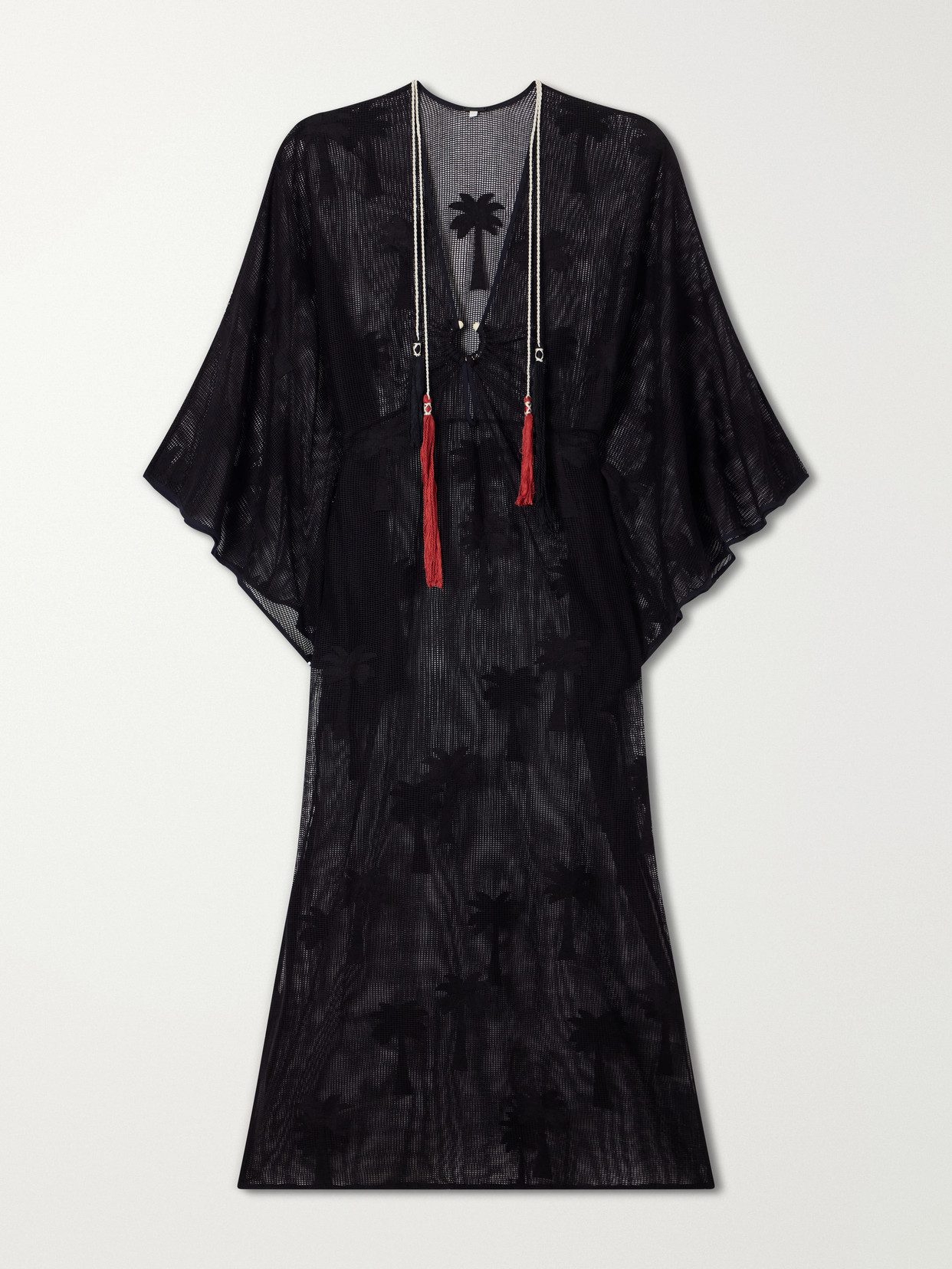 Johanna Ortiz Palm Veil Crocheted Cotton Cover-up In Black