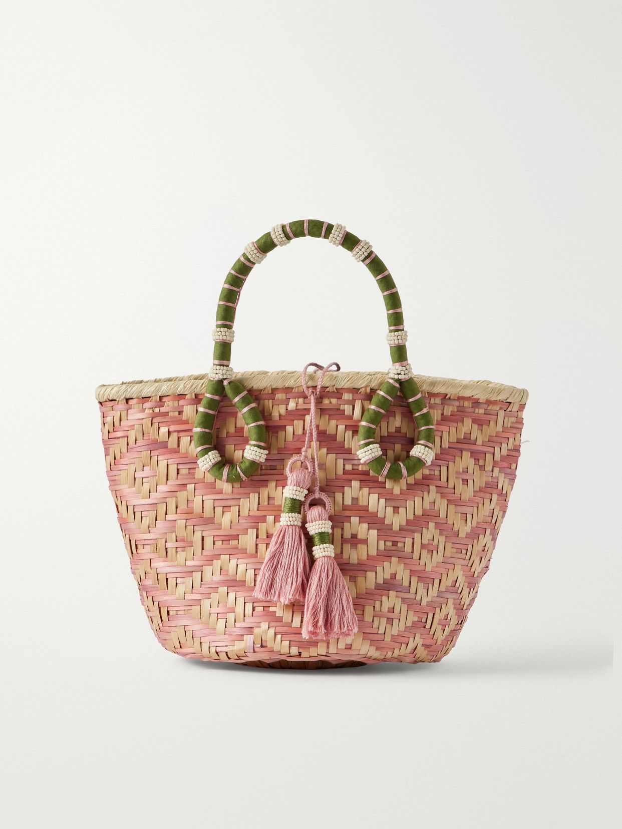 Raffia mini bucket bag
