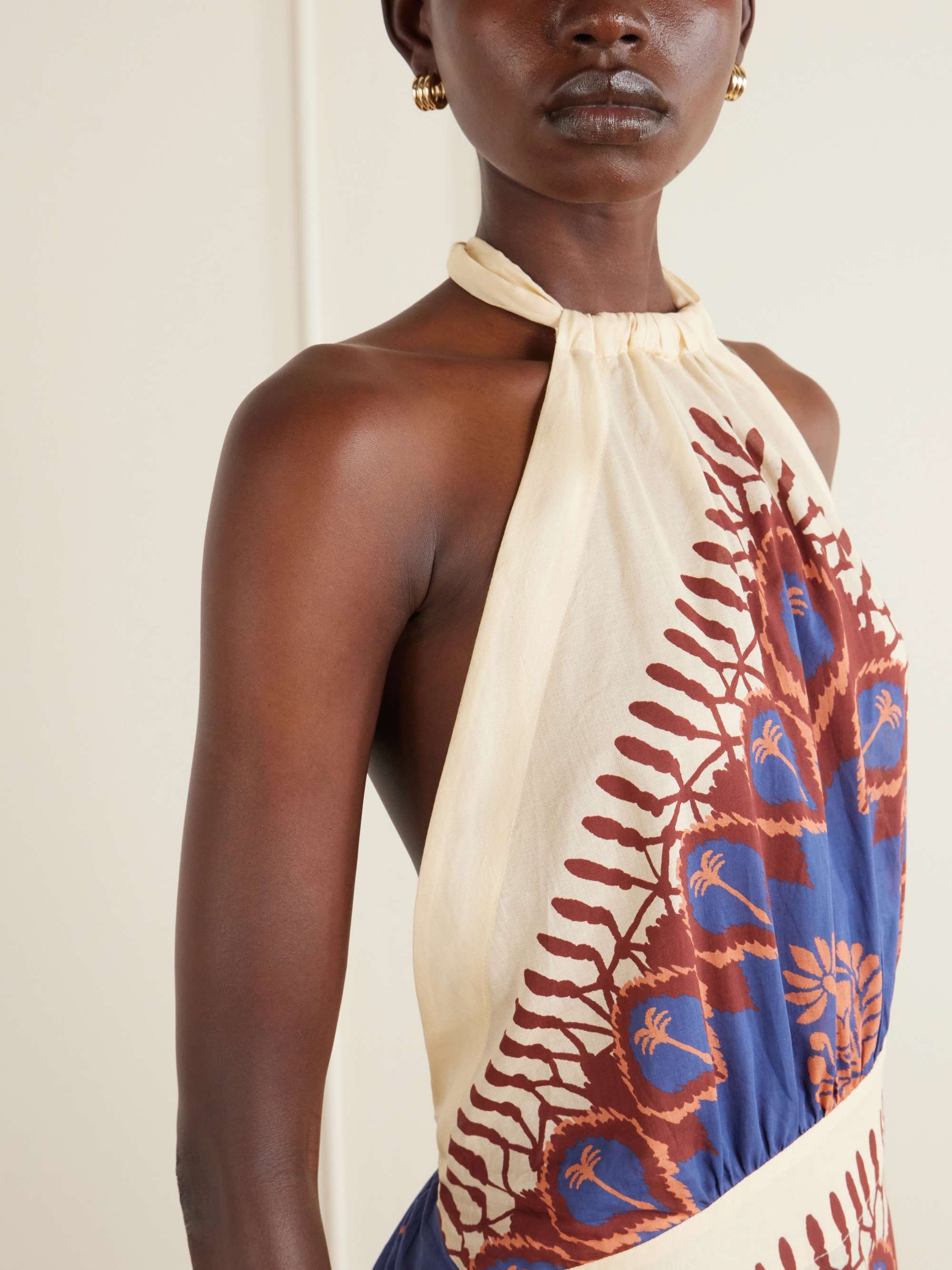 JOHANNA ORTIZ Open-back printed cotton-voile mini dress | NET-A-PORTER