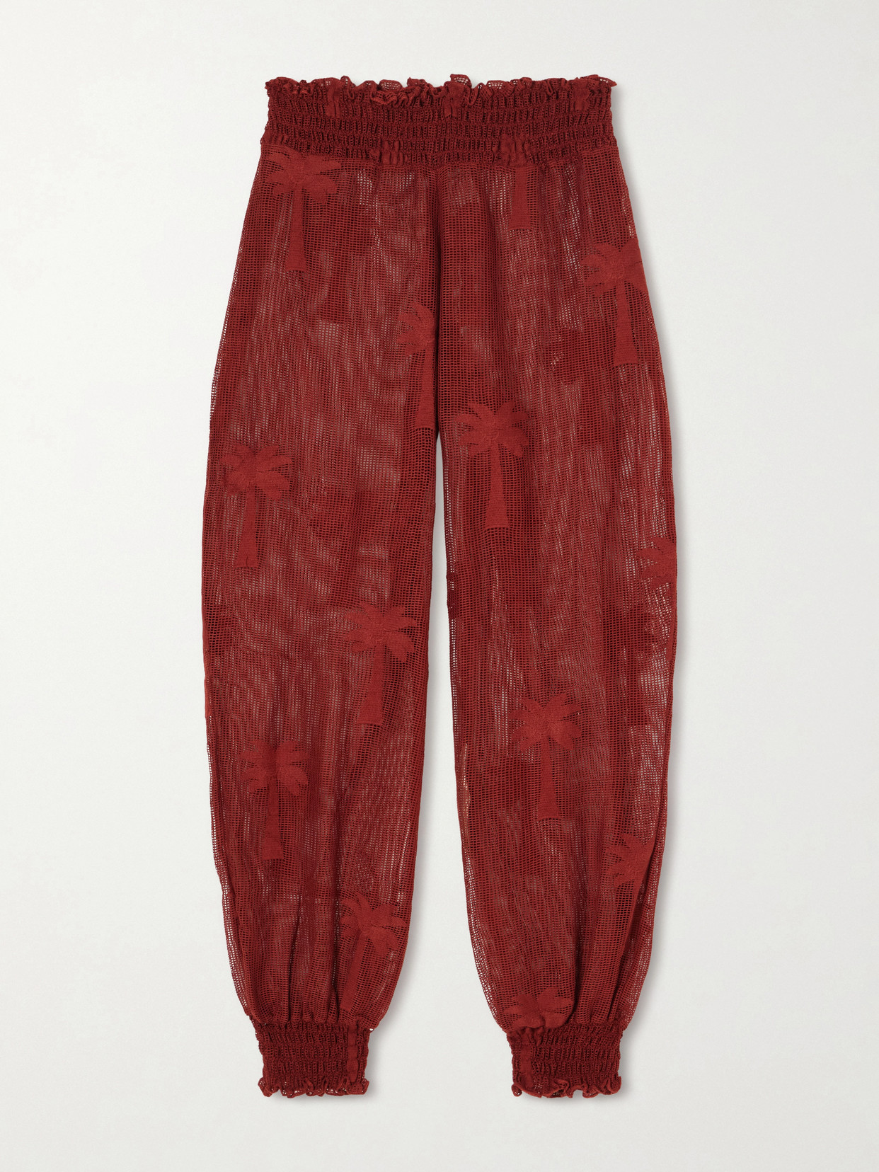 Johanna Ortiz Palm Nomad Cotton-mesh Pants In Multi