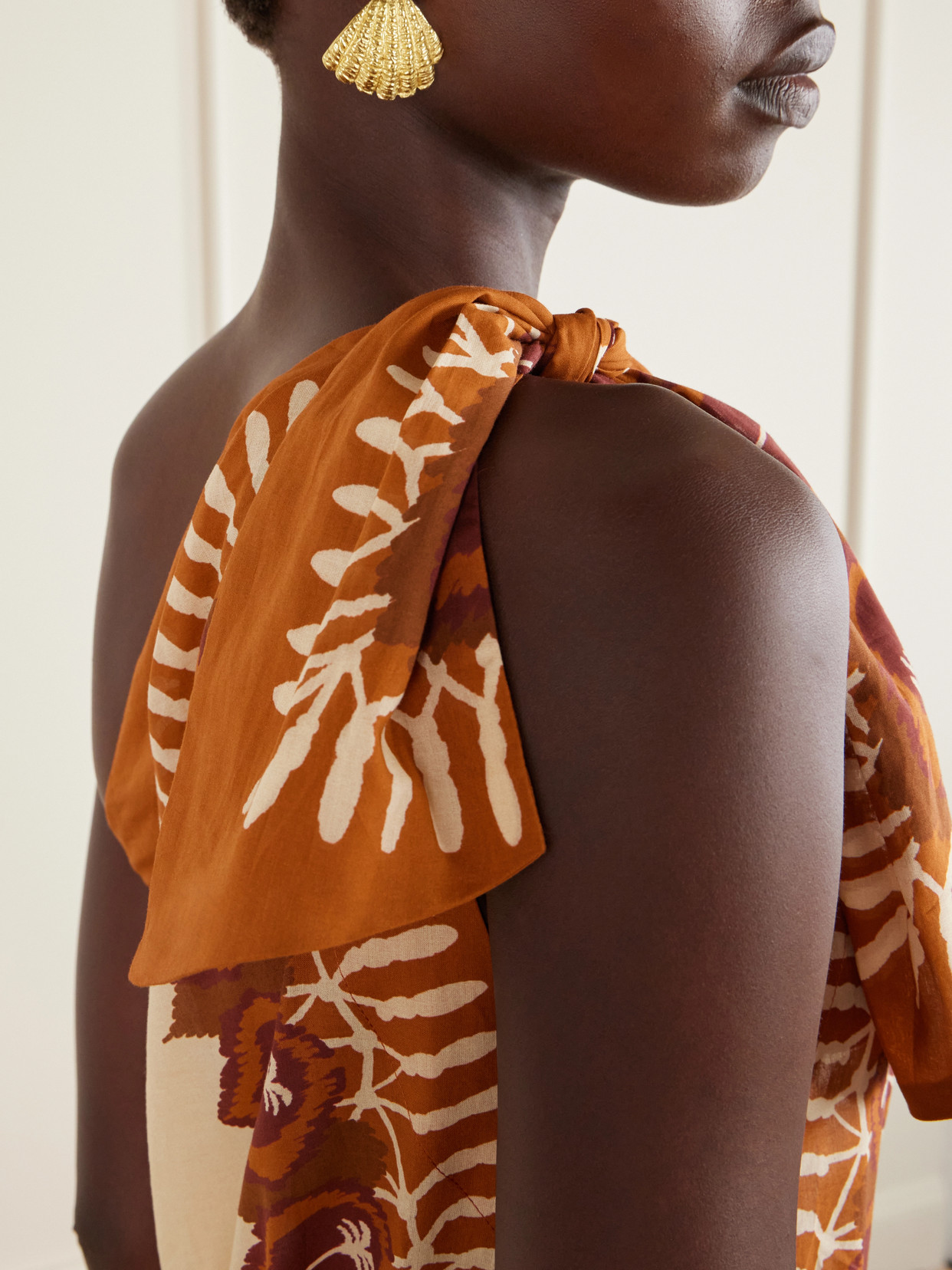 Johanna Ortiz Sun Traveller Printed Cotton-voile Mini Dress In Brown