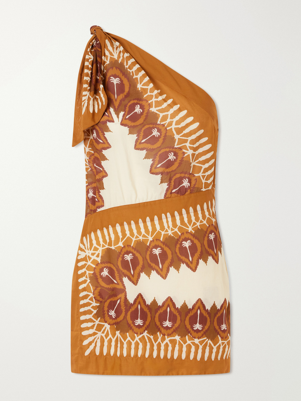 Johanna Ortiz Sun Traveller Printed Cotton-voile Mini Dress In Orange