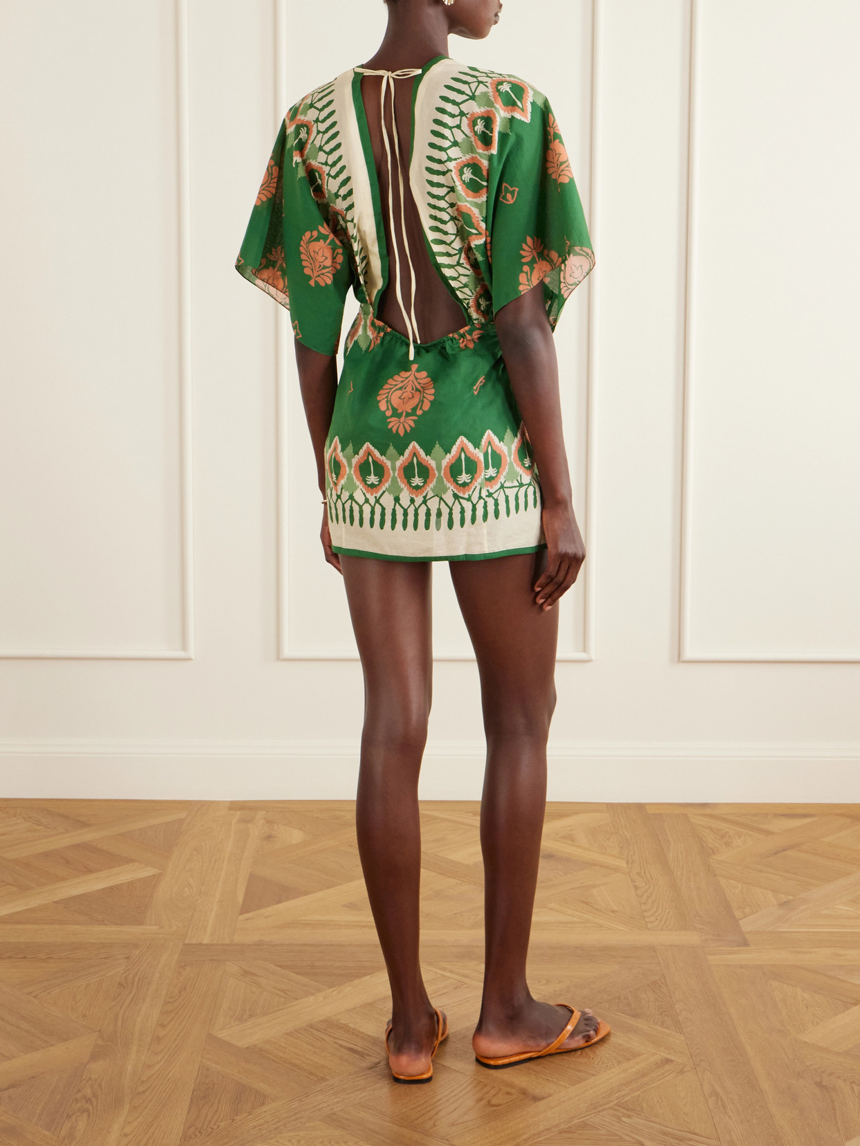 Johanna Ortiz Inundada De Color Printed Cotton-voile Mini Dress In Animal Print