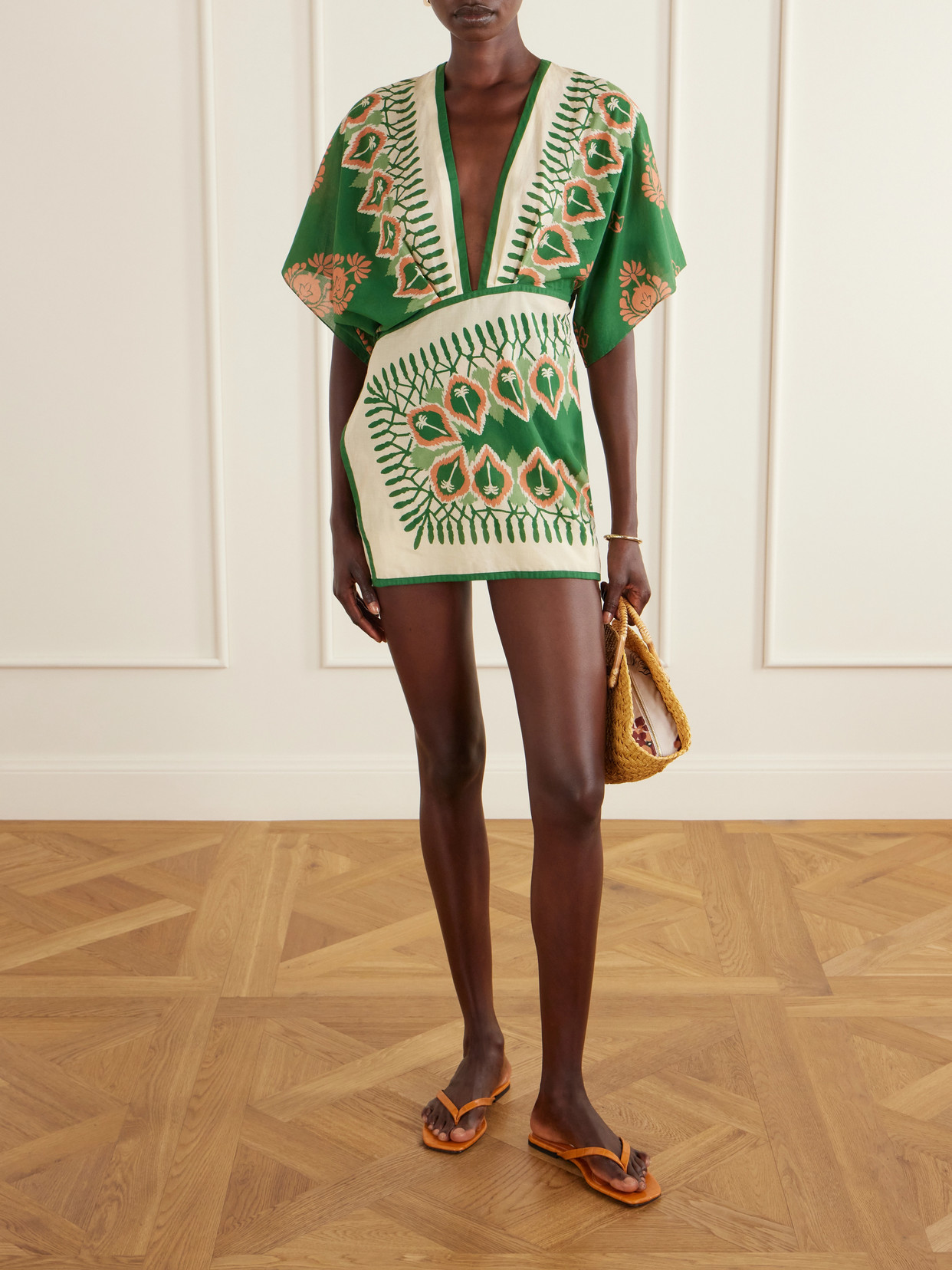 Johanna Ortiz Inundada De Color Printed Cotton-voile Mini Dress In Animal Print