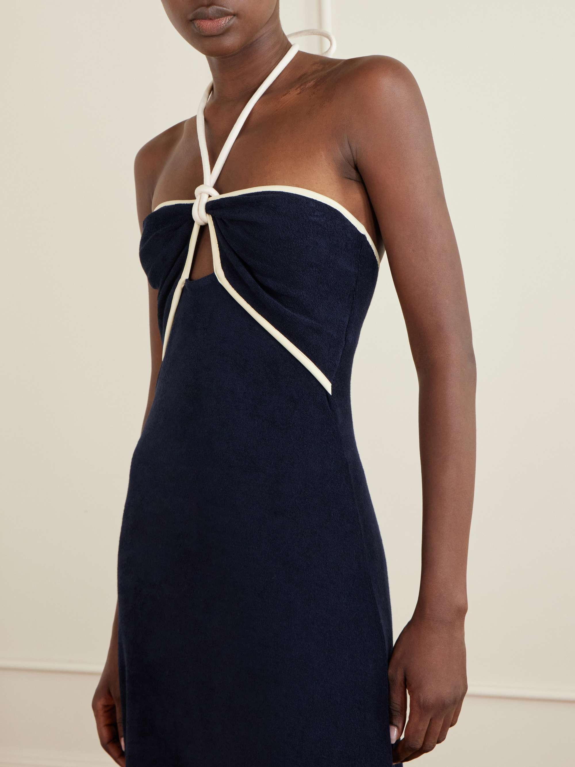 JOHANNA ORTIZ Gleymoon cut-out cotton-terry halterneck maxi dress