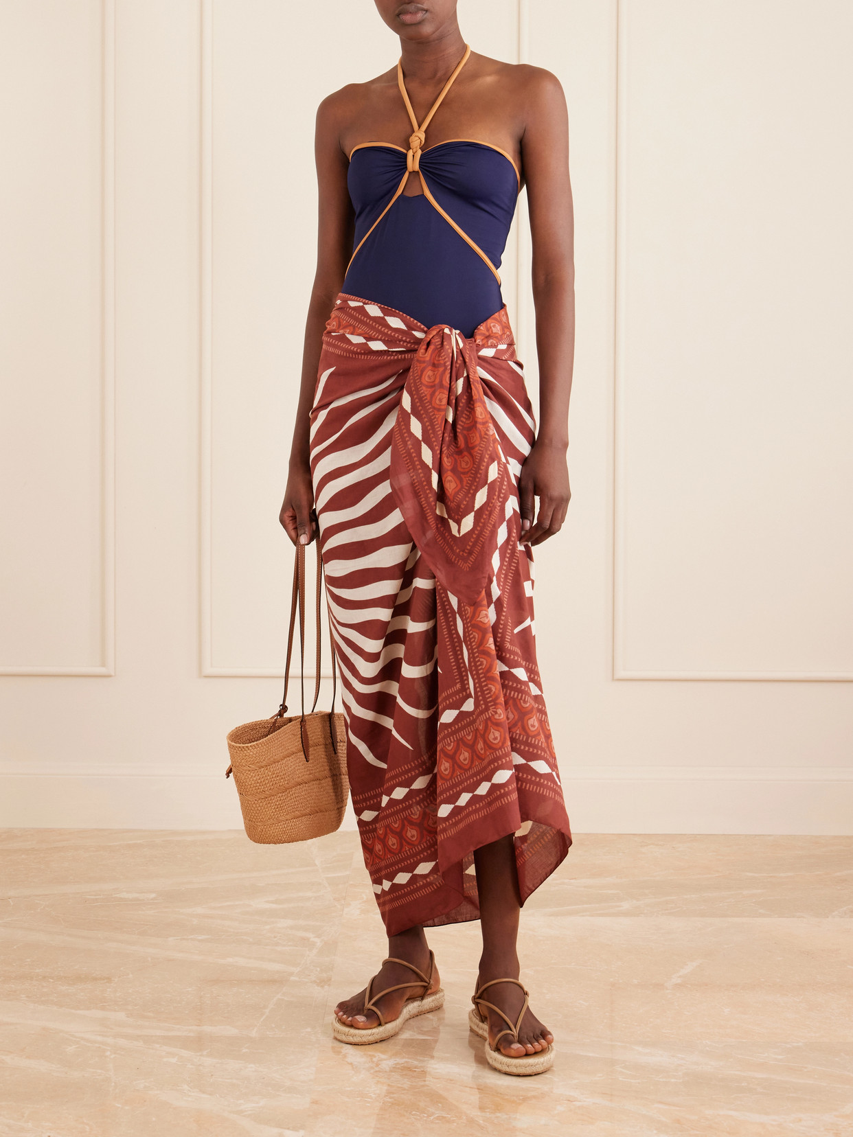 Johanna Ortiz Golden Horizon Pareo Swim Cover-up In Brown