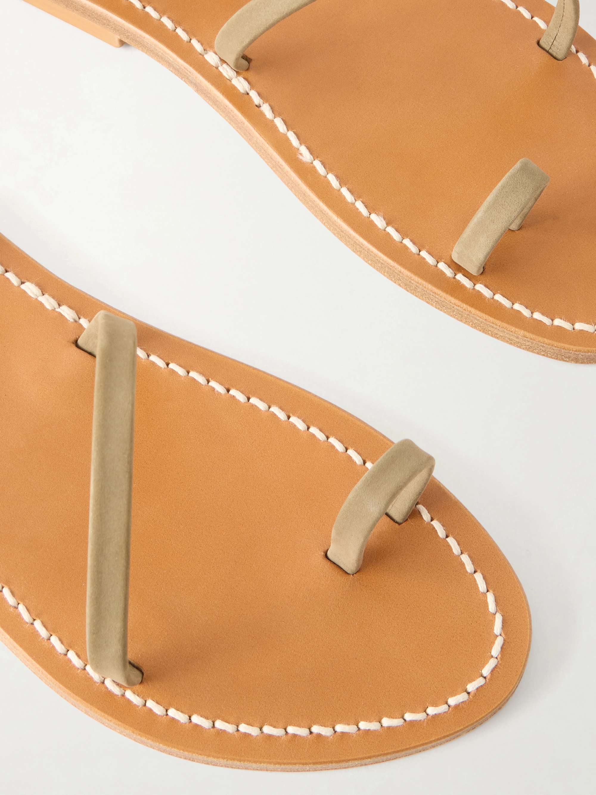 K JACQUES ST TROPEZ Loki leather thong sandals | NET-A-PORTER