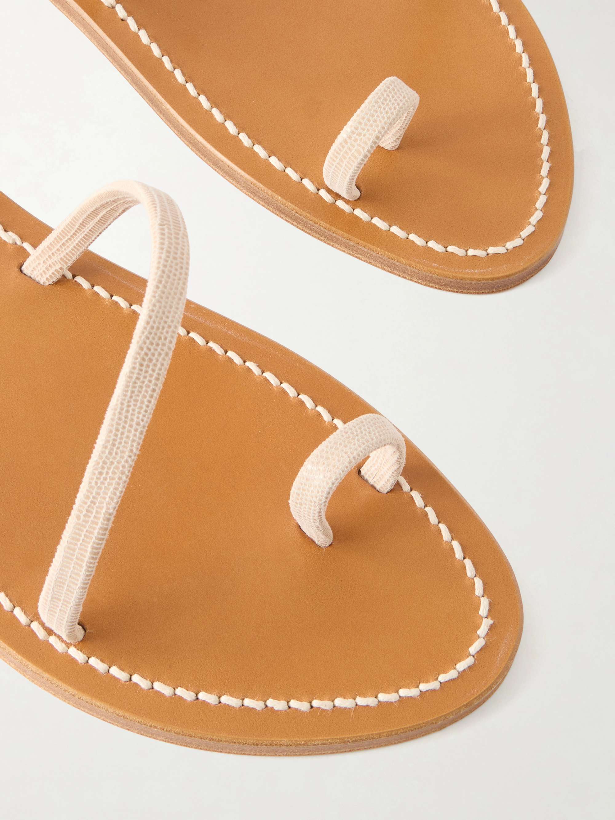K JACQUES ST TROPEZ Loki leather thong sandals | NET-A-PORTER