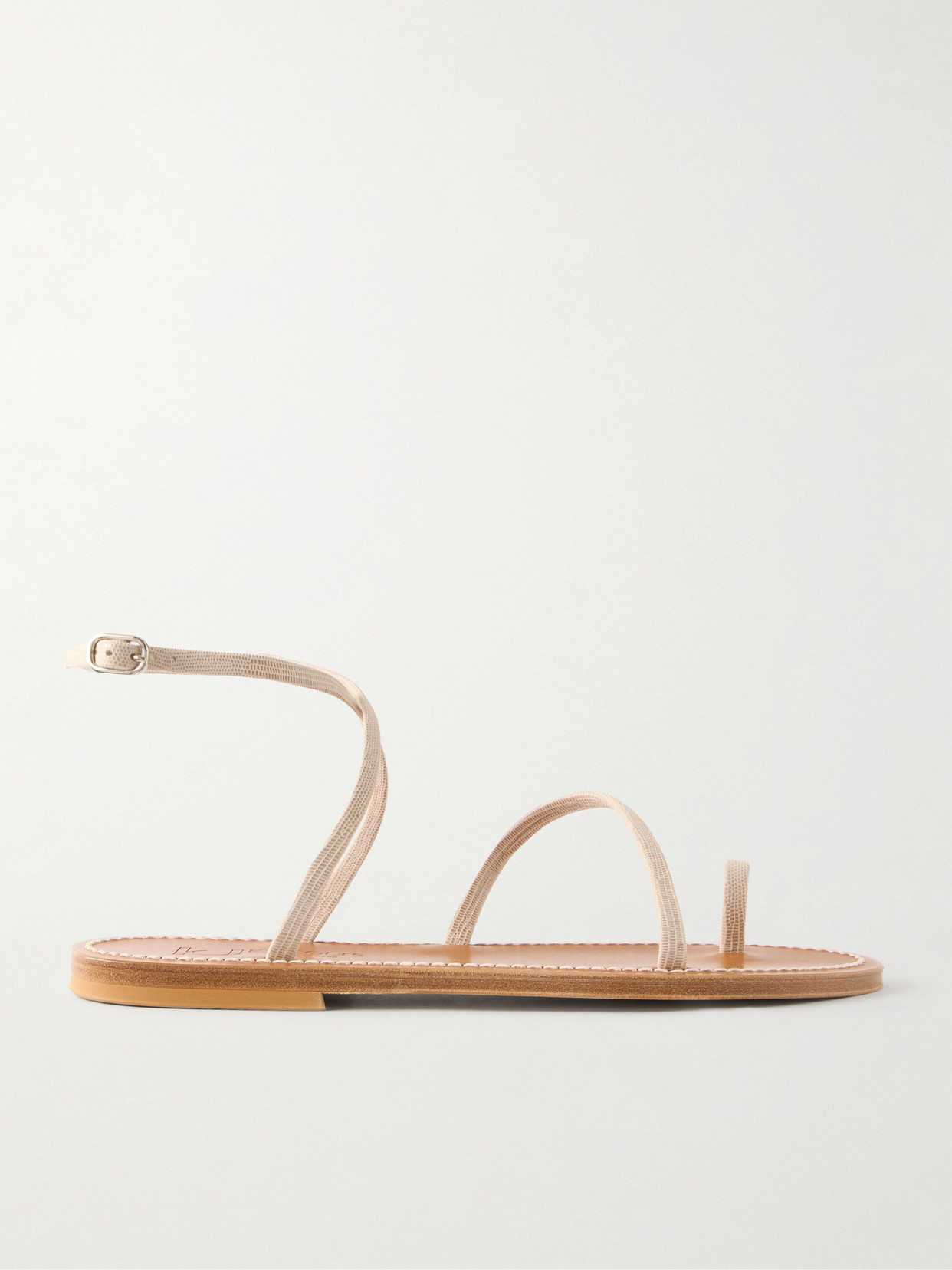 Kjacques Loki Leather Thong Sandals In Neutral
