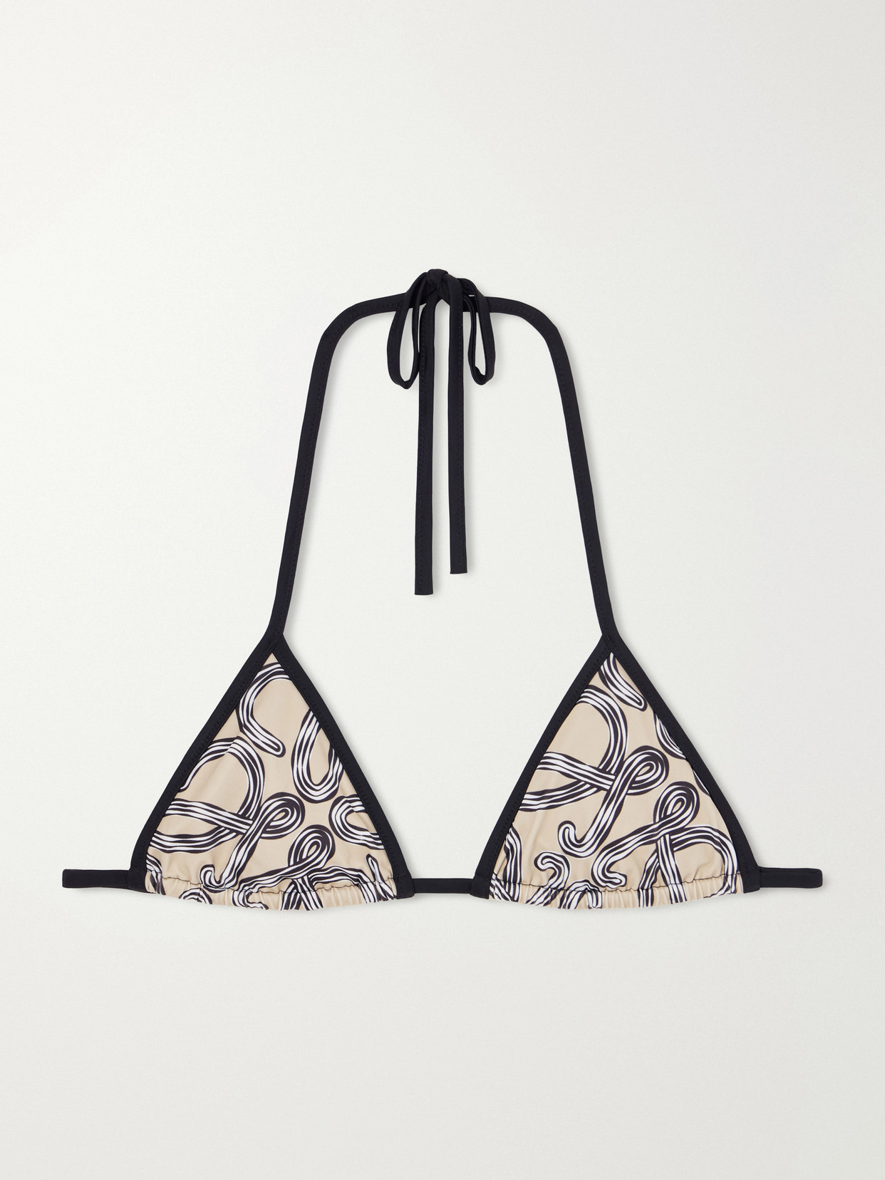 Loewe Printed Jersey Bikini Top In Brown