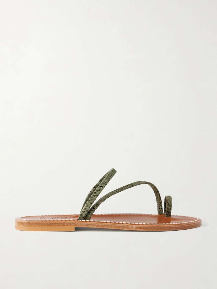 K Jacques St Tropez Actium Snake-effect Leather Sandals