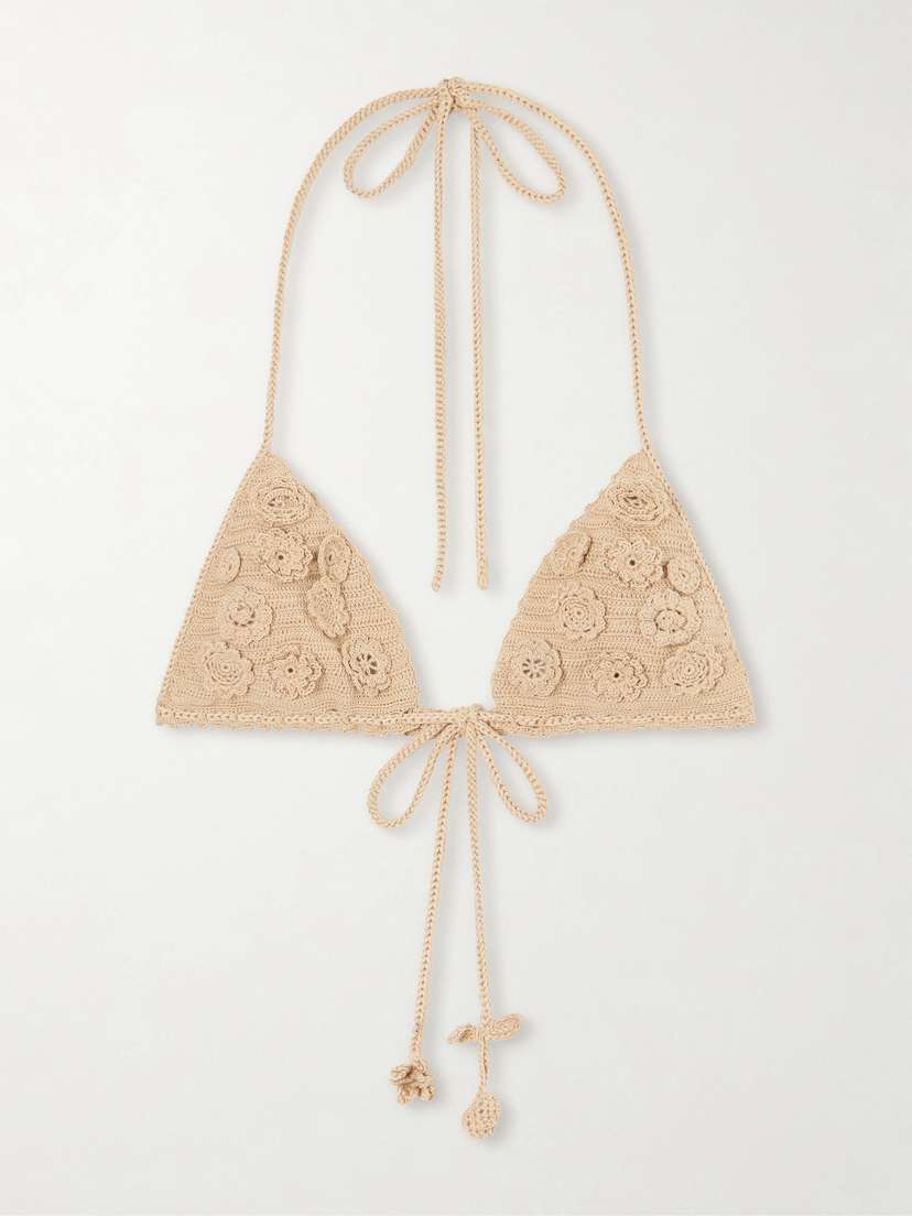 Loewe + Paula's Ibiza Crocheted Cotton Triangle Bra