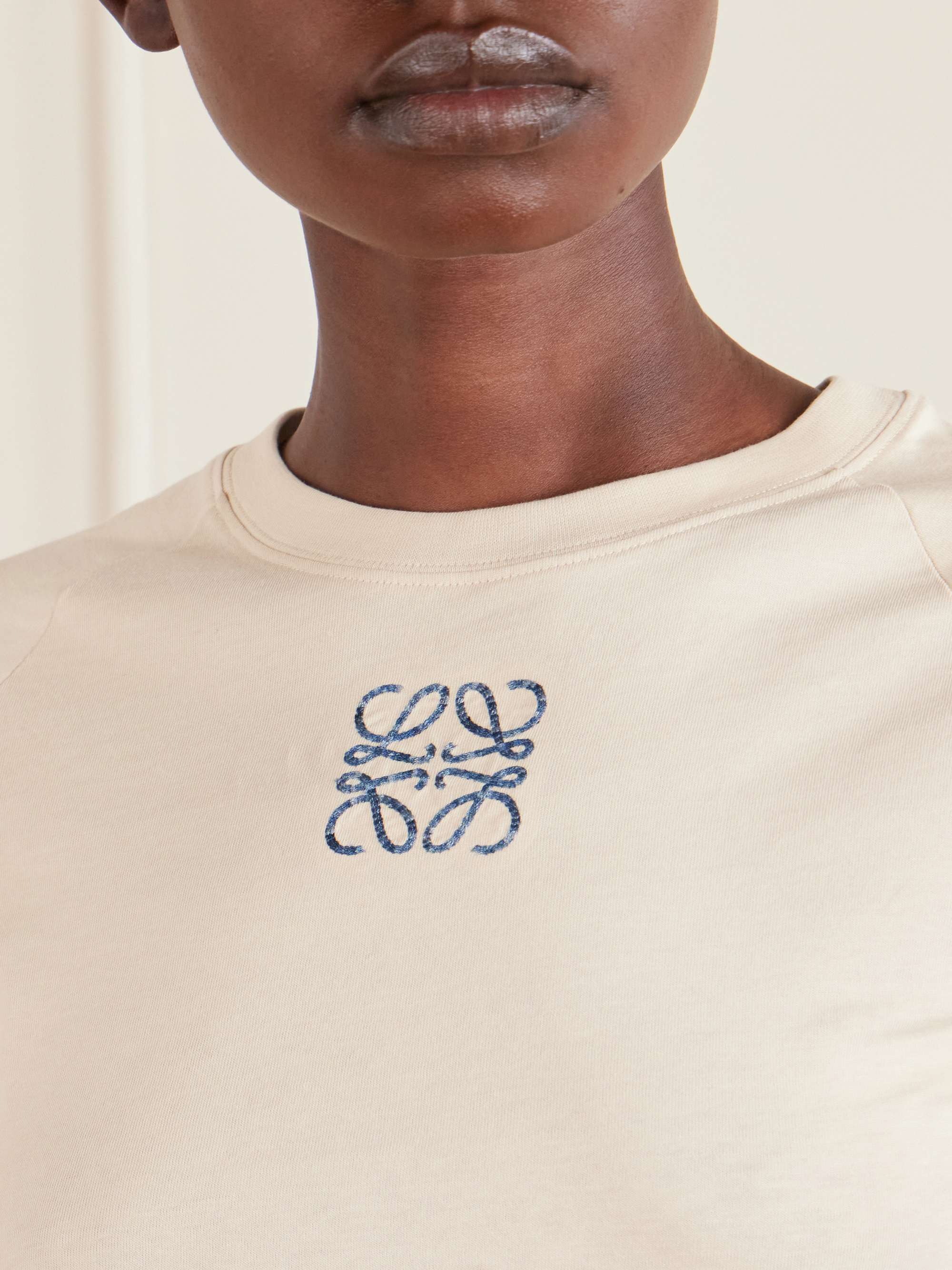LOEWE + Paula's Ibiza Anagram embroidered cotton T-shirt | NET-A