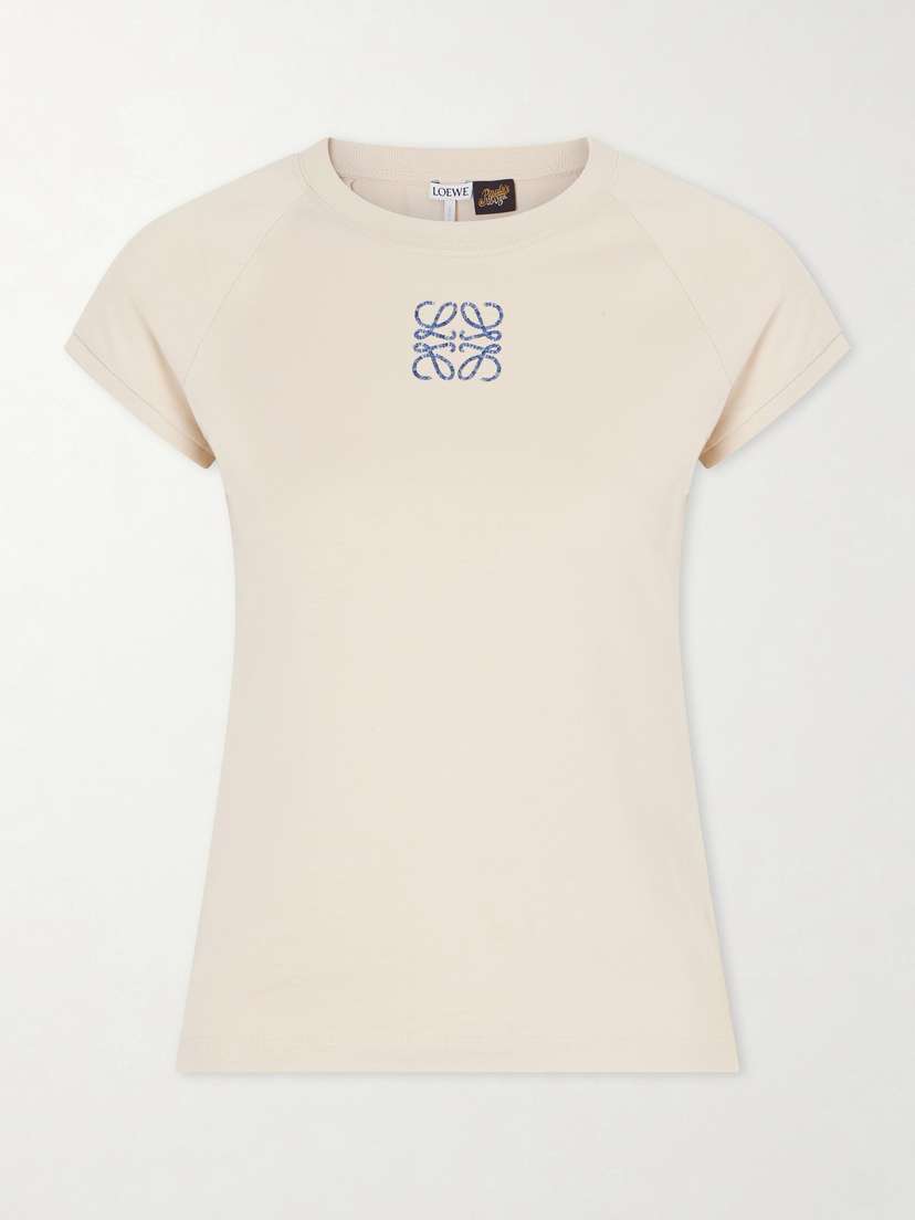 Loewe + Paula’s Ibiza Anagram Embroidered Cotton T-shirt