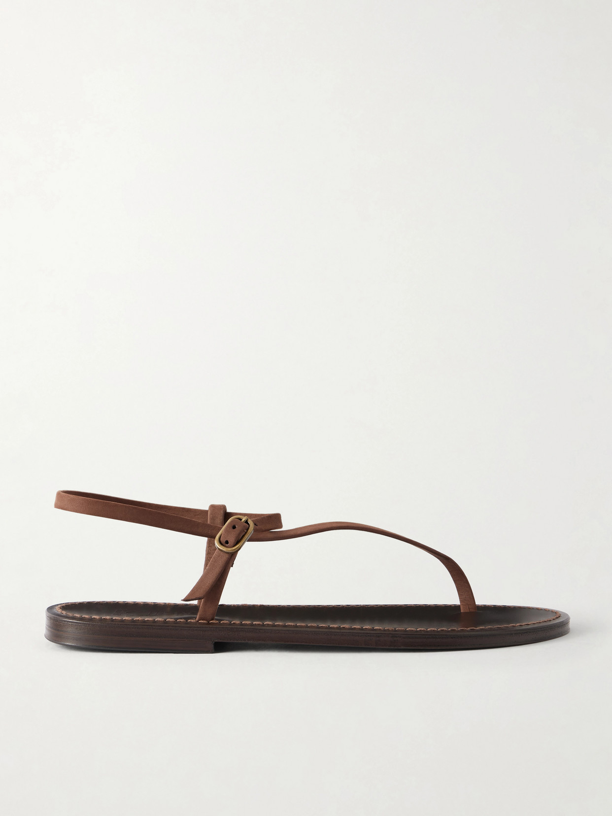 Kjacques Vassili Nubuck Thong Sandals In Brown