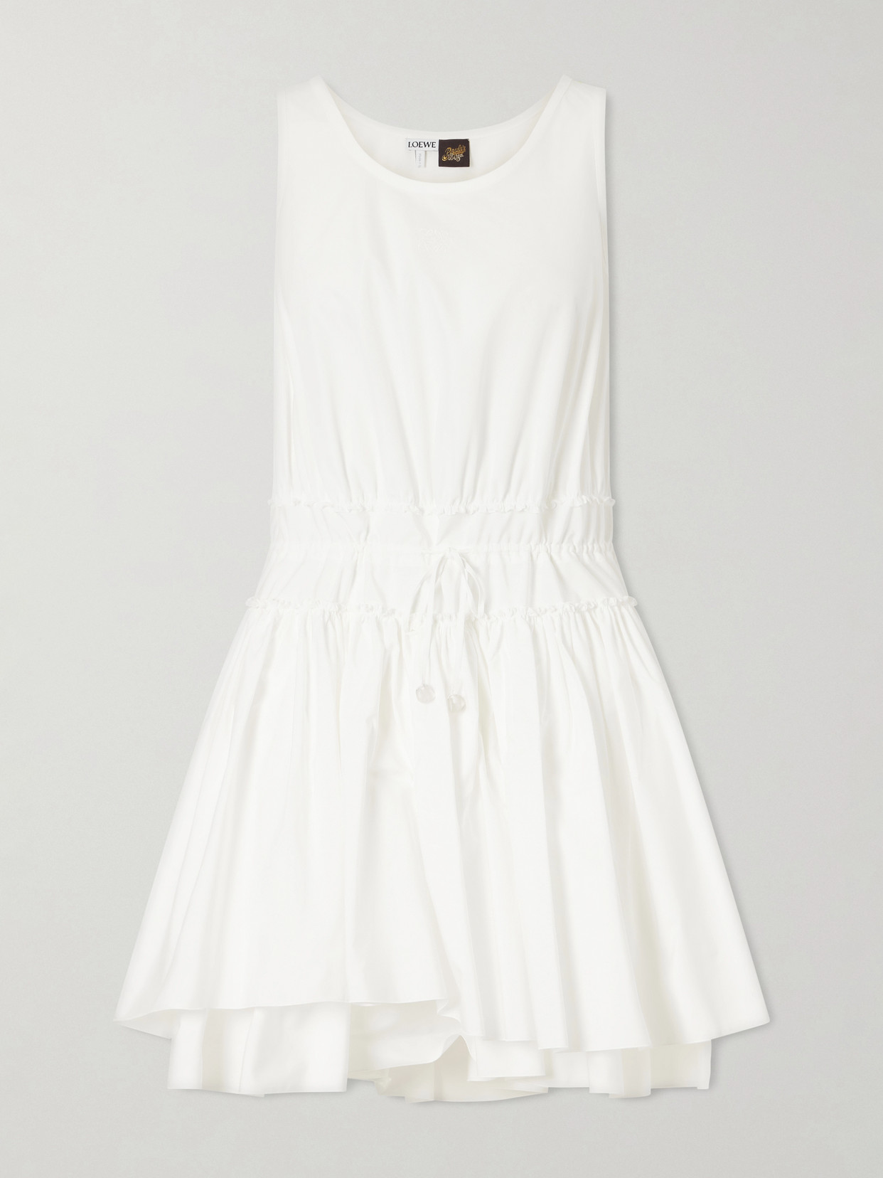 Loewe + Paula's Ibiza Anagram Cotton-poplin Mini Dress In Animal Print