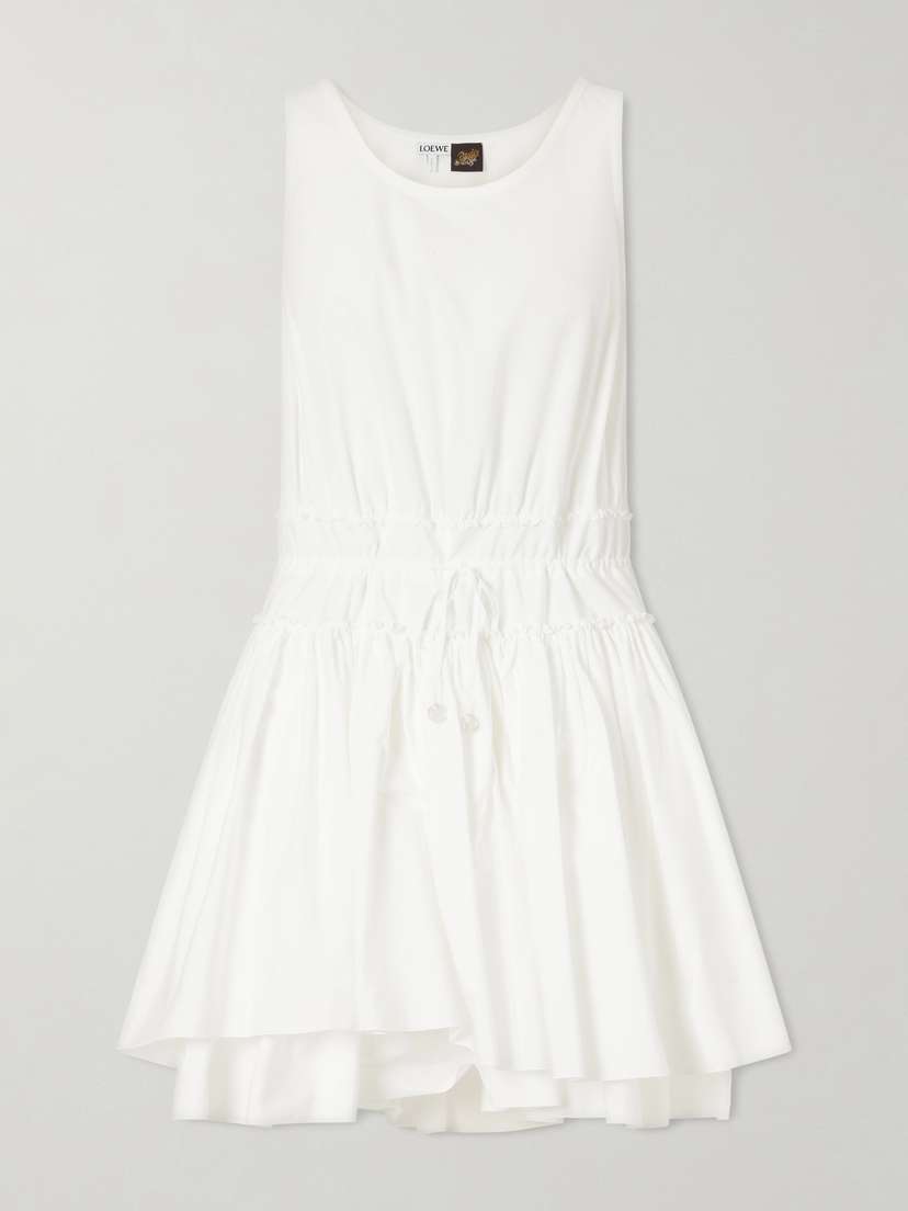 Loewe + Paula's Ibiza Anagram Cotton-poplin Mini Dress