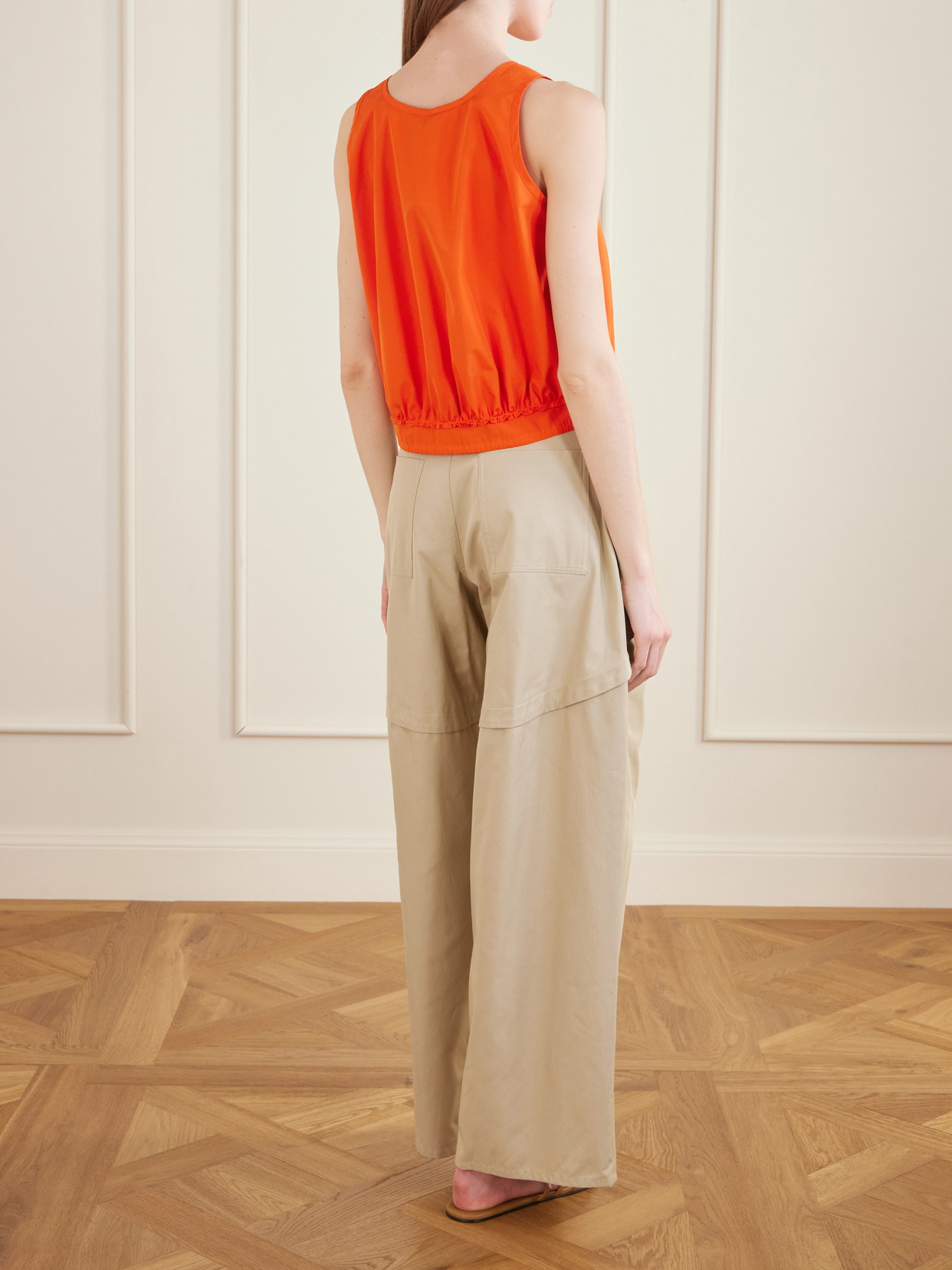 + Paula'S Ibiza Anagram Appliquéd Cotton-Popeline Top