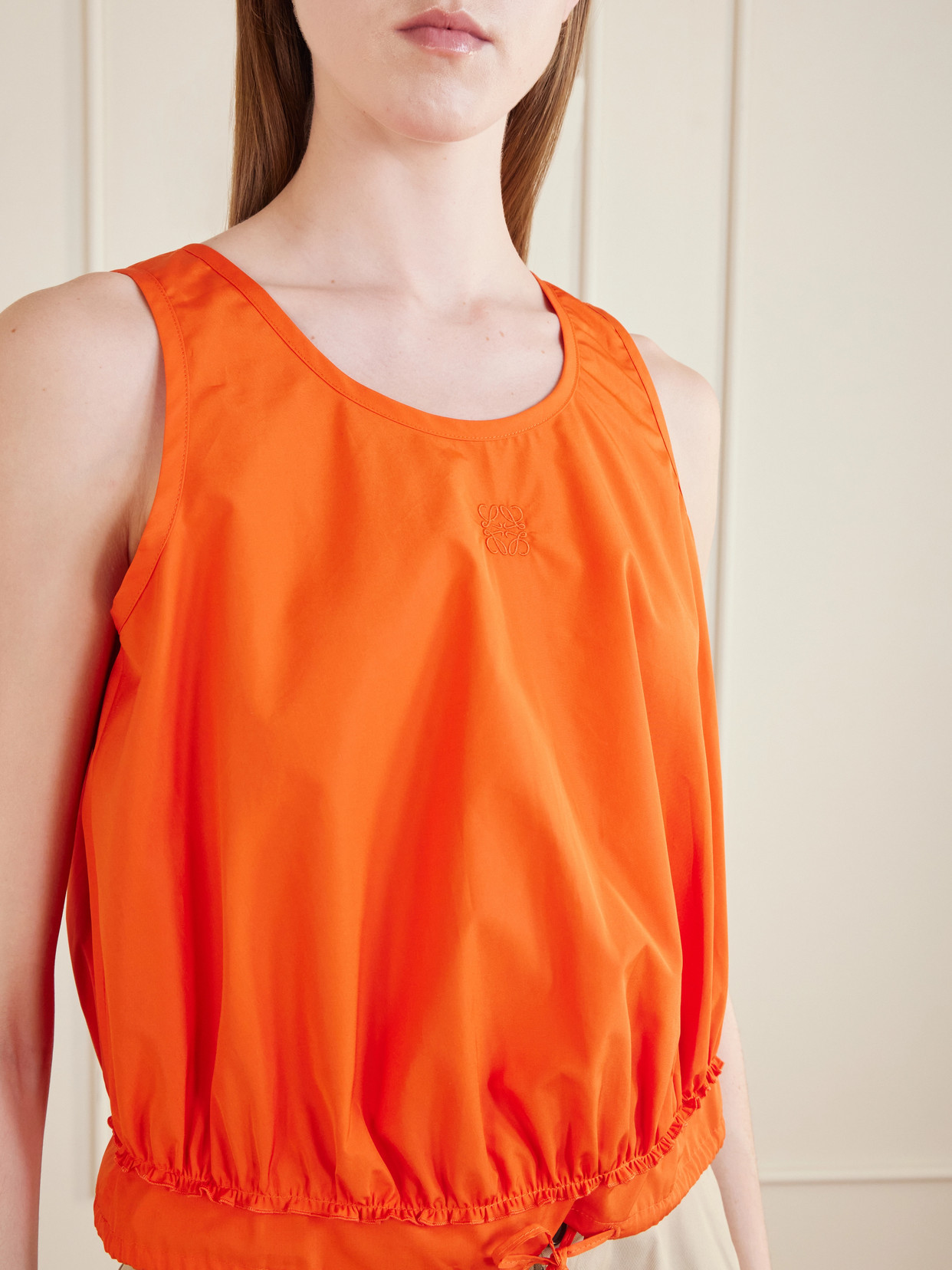 + Paula'S Ibiza Anagram Appliquéd Cotton-Popeline Top