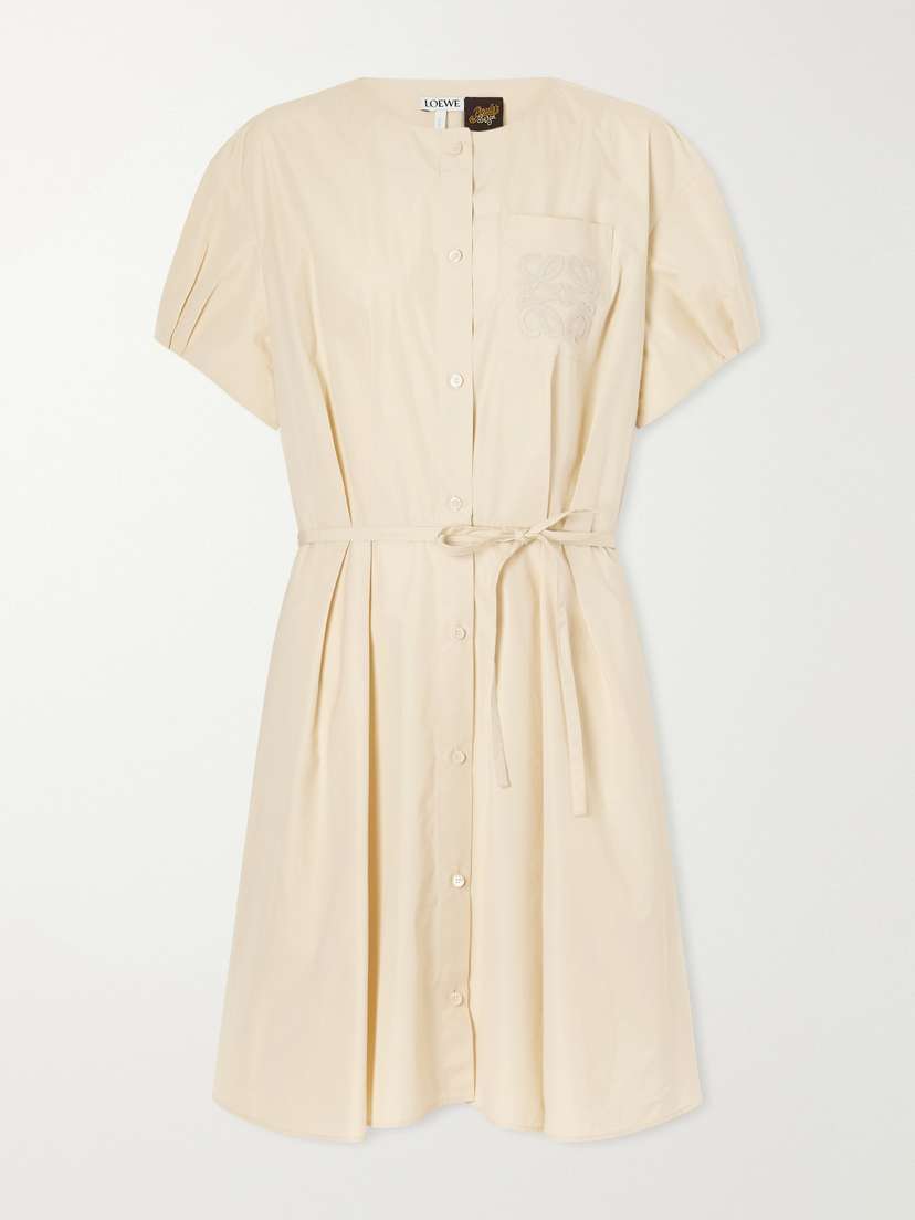 Loewe + Paula's Ibiza Anagram Cotton-poplin Mini Dress