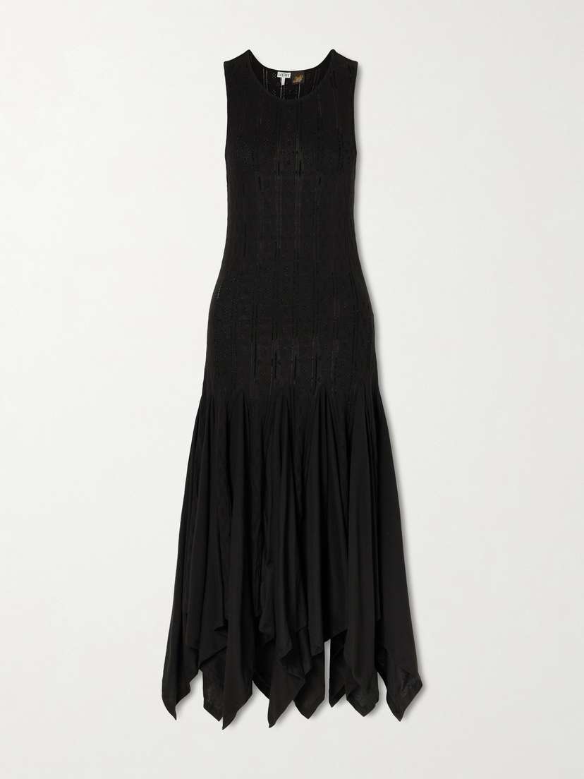 Loewe + Paula's Ibiza Pointelle-knit Cotton-jersey Midi Dress