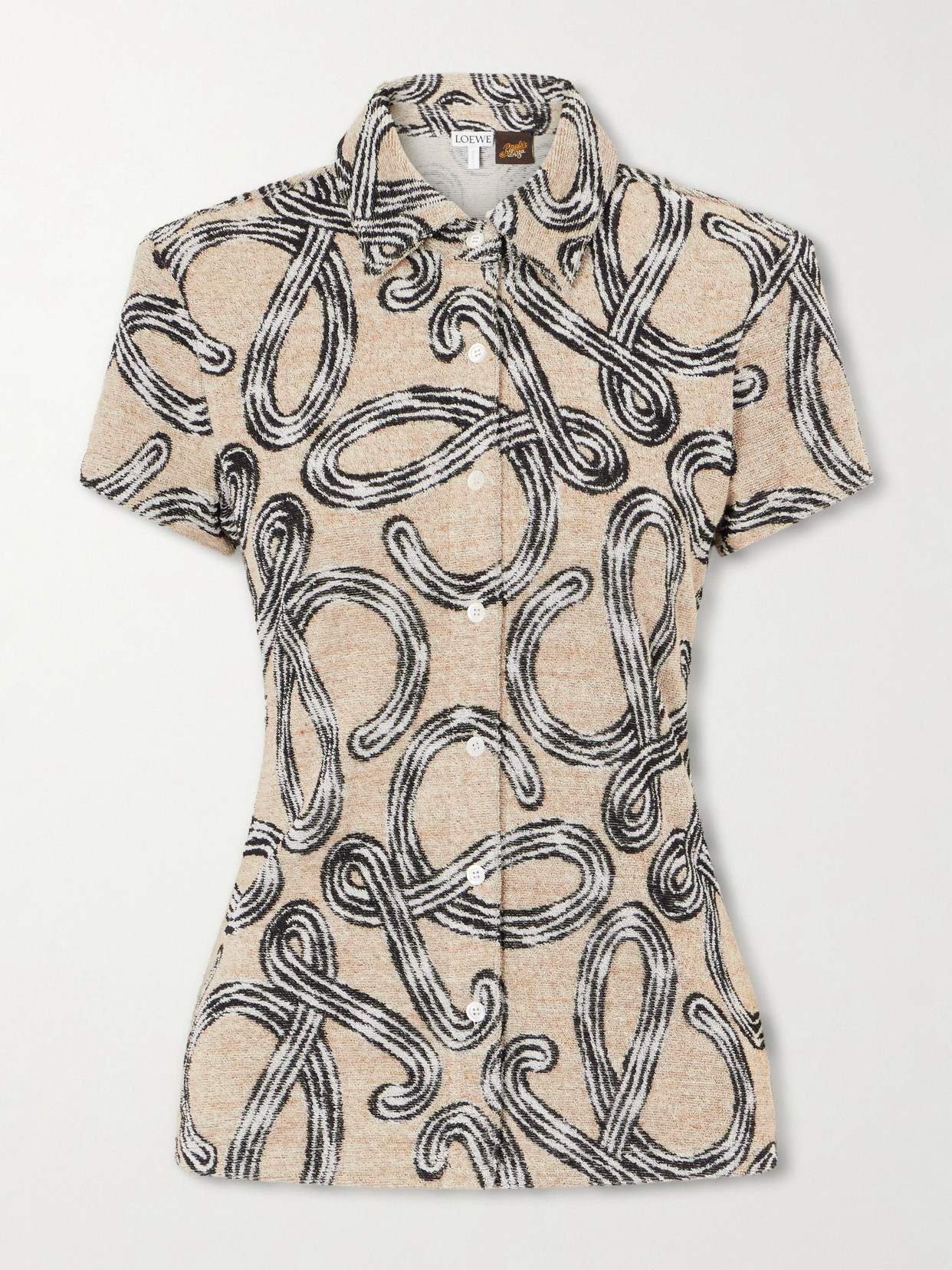 Loewe Printed Cotton-blend Terry Shirt In Multi