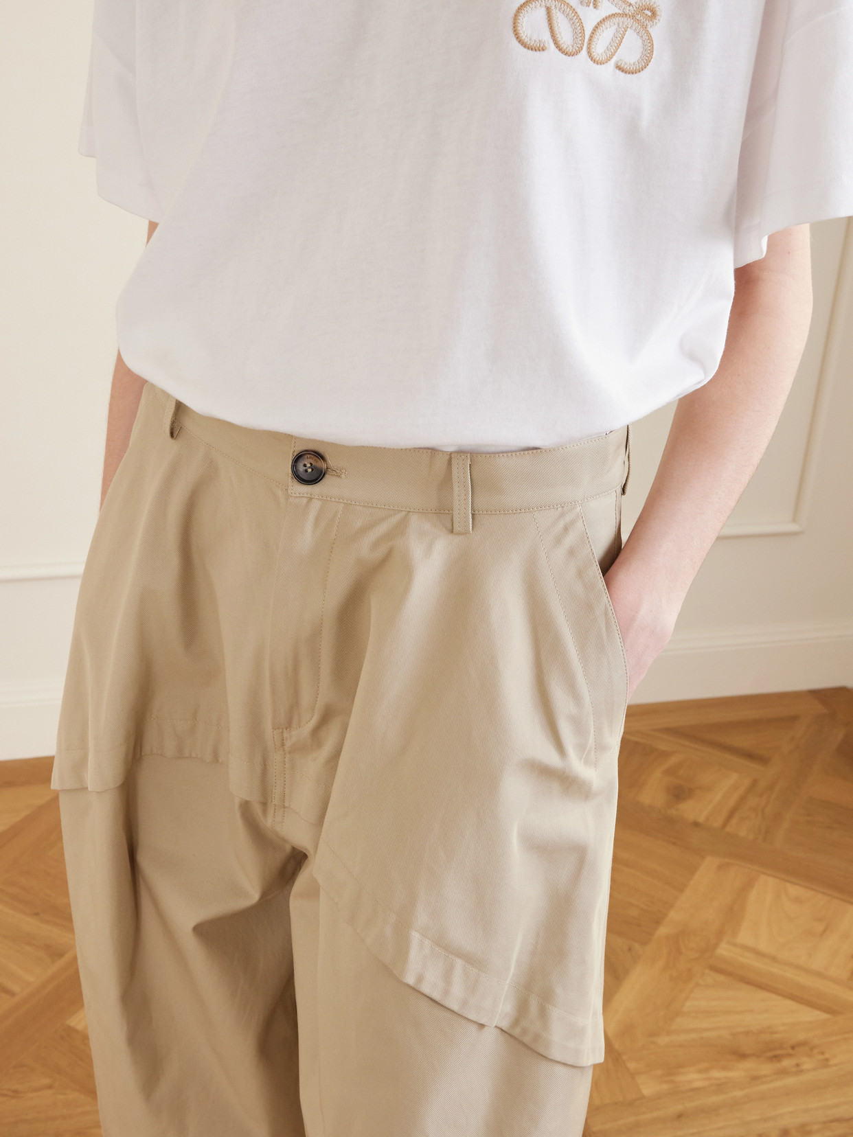 + Paula'S Ibiza Paneled Cotton Gabardine Wide-Leg Pants
