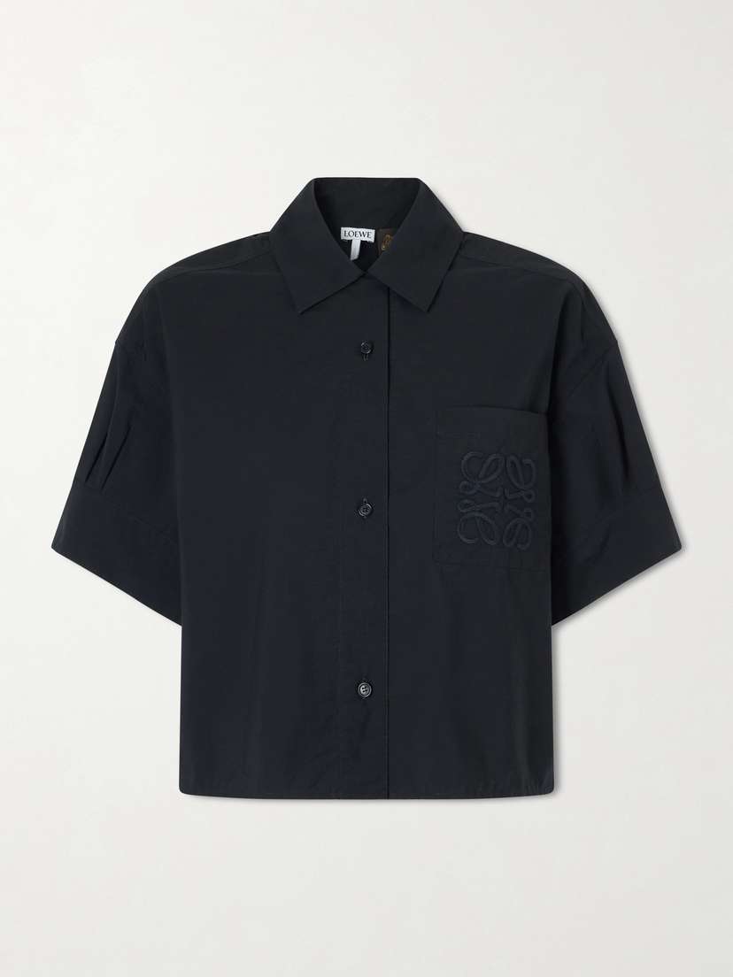 Loewe + Paula's Ibiza Anagram-embroidered Cotton-blend Shirt