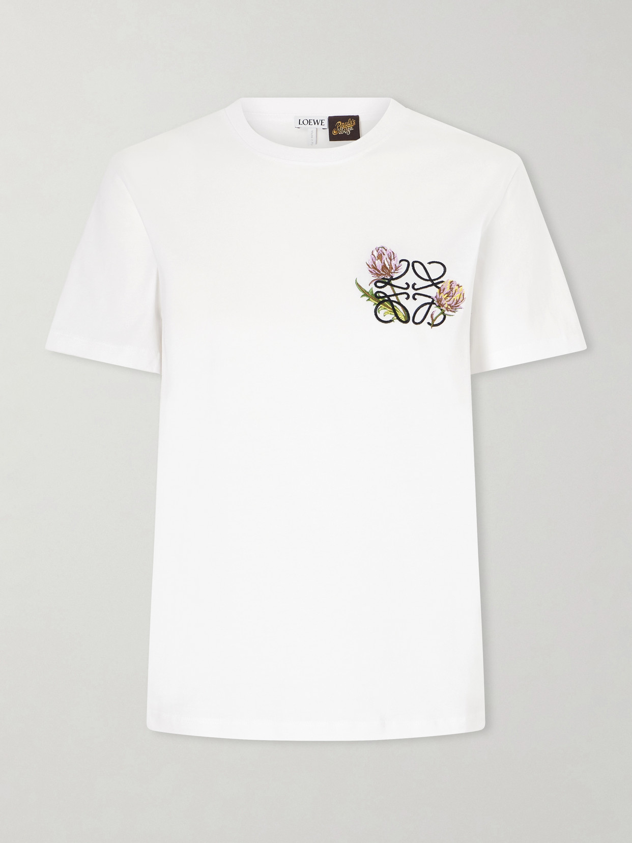 LOEWE - + Paula's Ibiza Anagram Embroidered Cotton-jersey T-shirt - White
