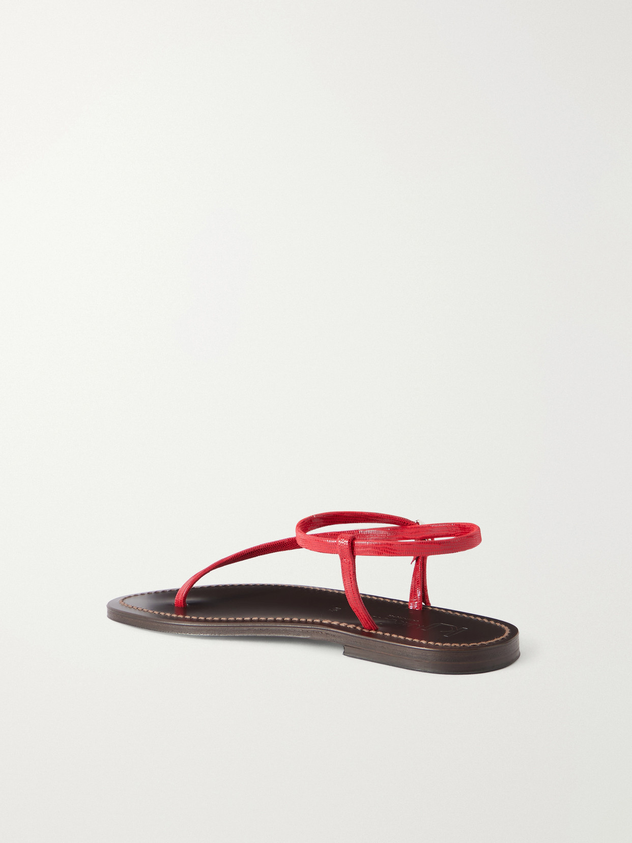 Vassili Snake-Effect Flat Sandals