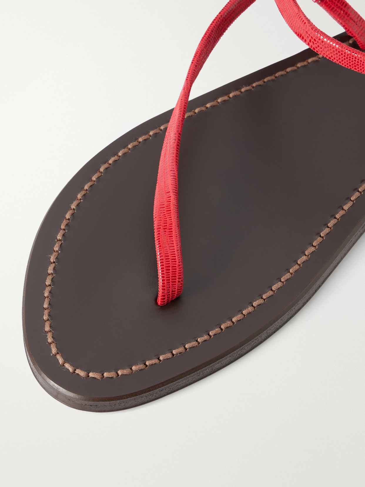 Vassili Snake-Effect Flat Sandals