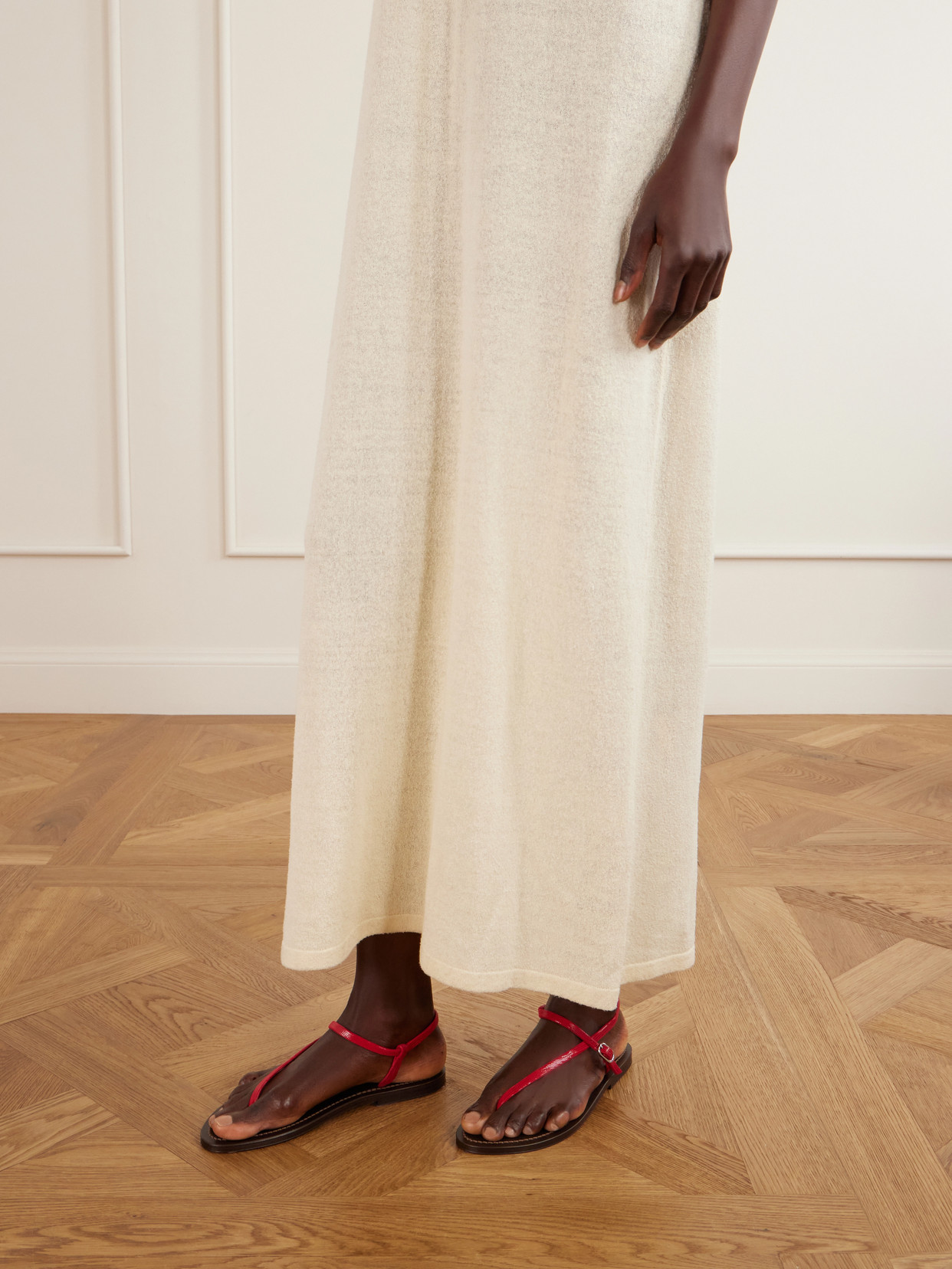 Vassili Snake-Effect Flat Sandals