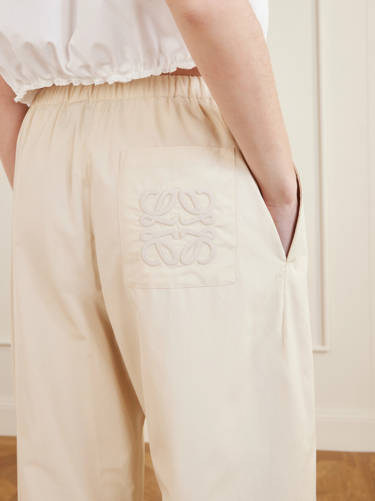 + Paula'S Ibiza Pleated Cropped Cotton Wide-Leg Pants